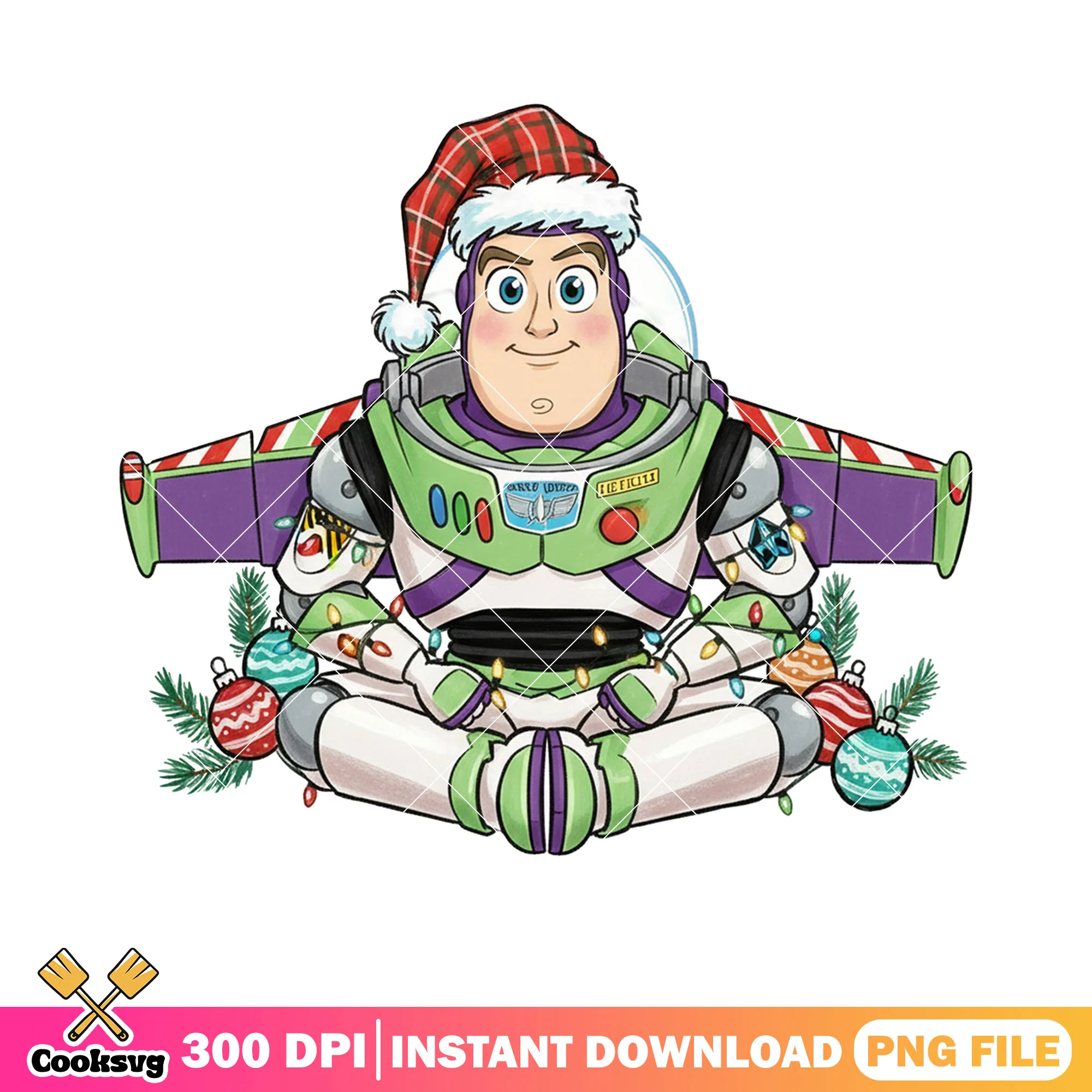 Buzz lightyear christmas png, toy story tangled png, cross legged png