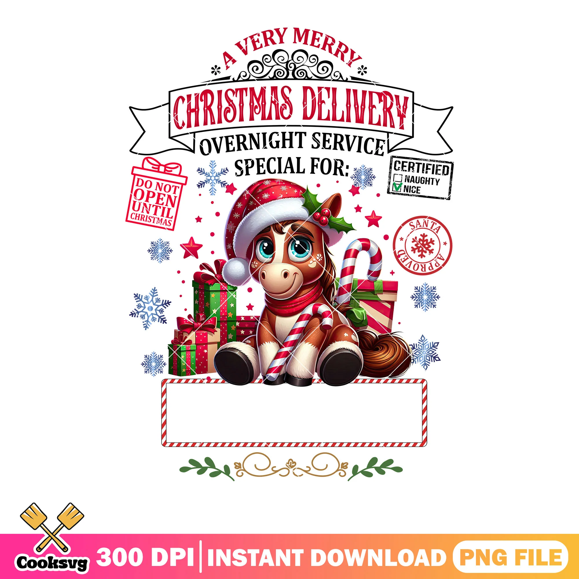Candy cane christmas horse png, snow christmas png, frozen png