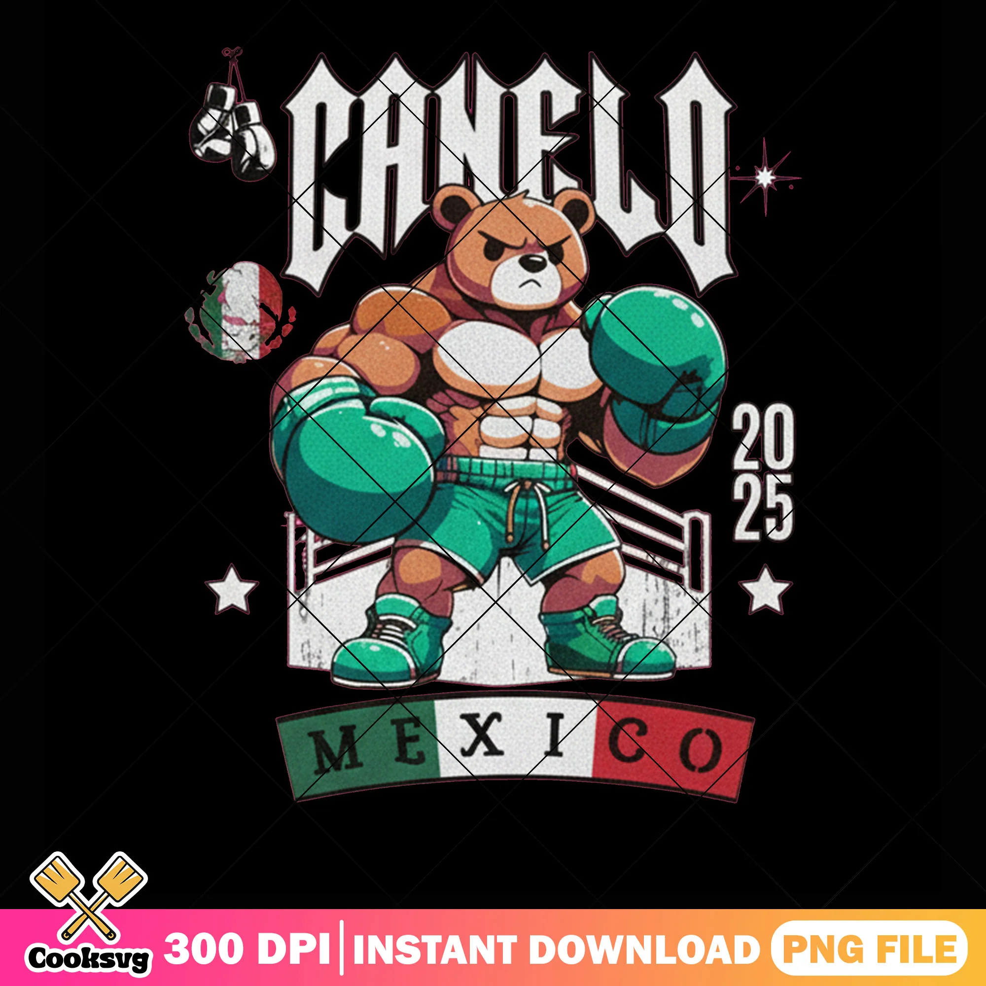 Canelo bear 2025 png, canelo bear png, canelo vs crawford png
