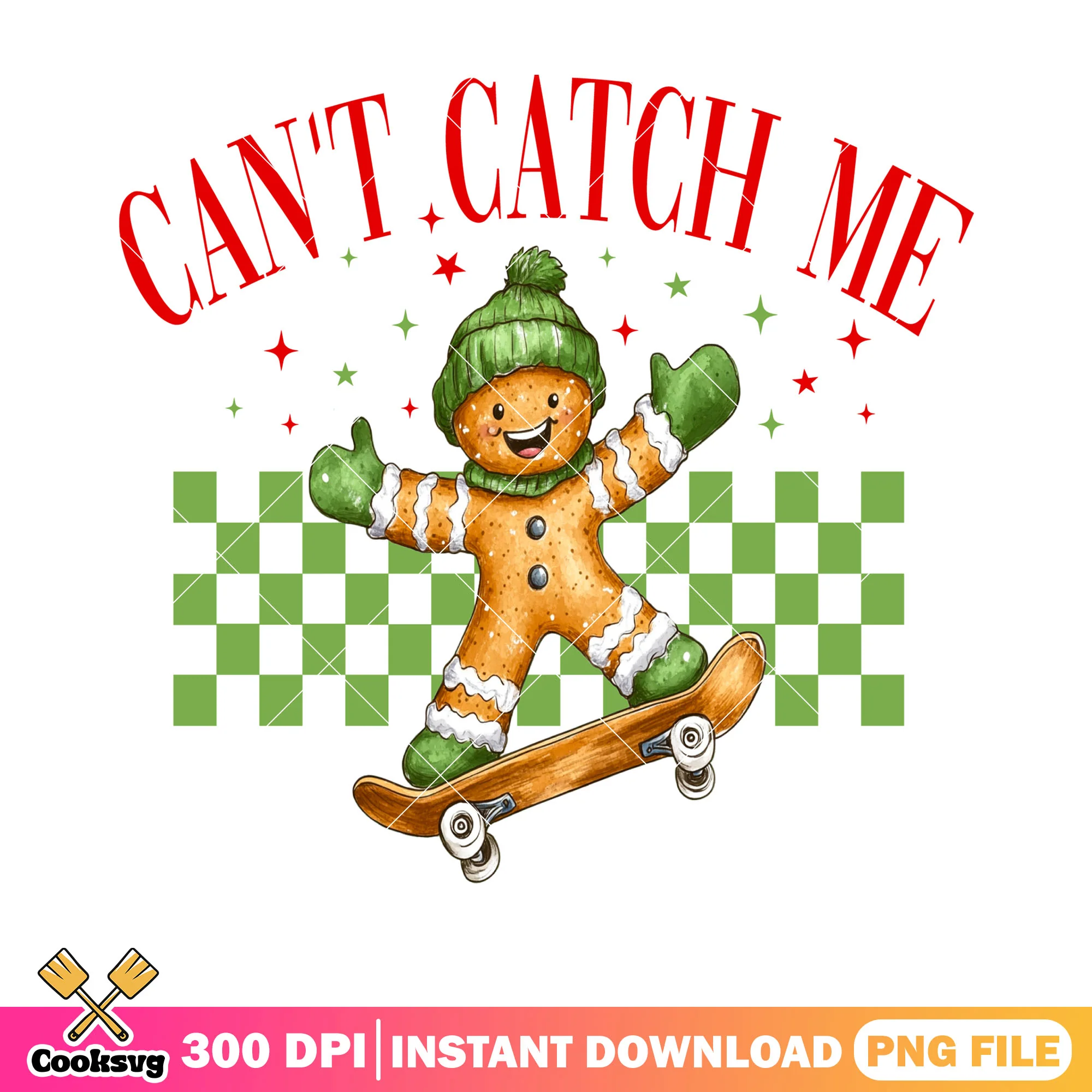 Cant catch me gingerbread man png, merry christmas png, xmas png