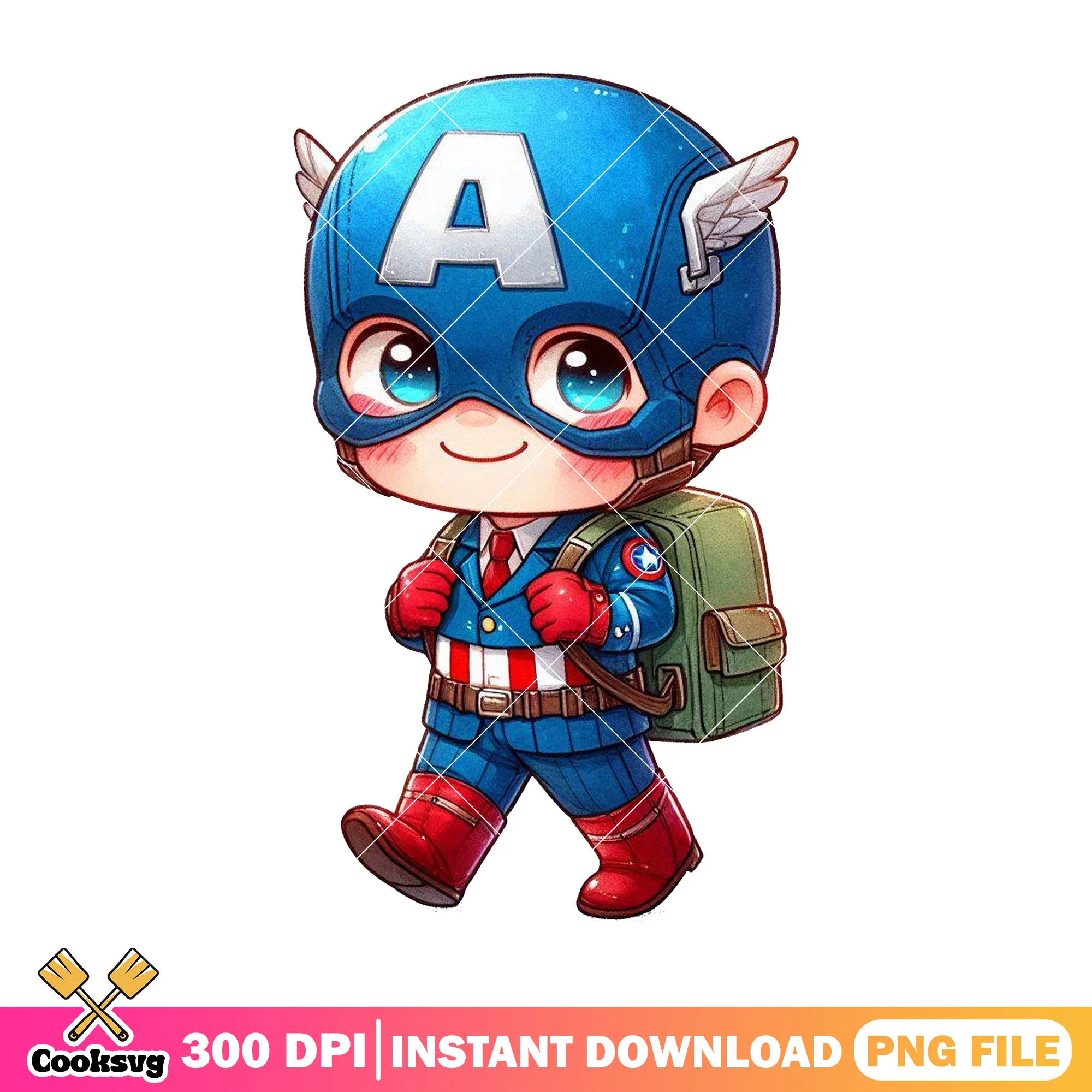 Captain america back school png, marvel comic png, go back to school png
