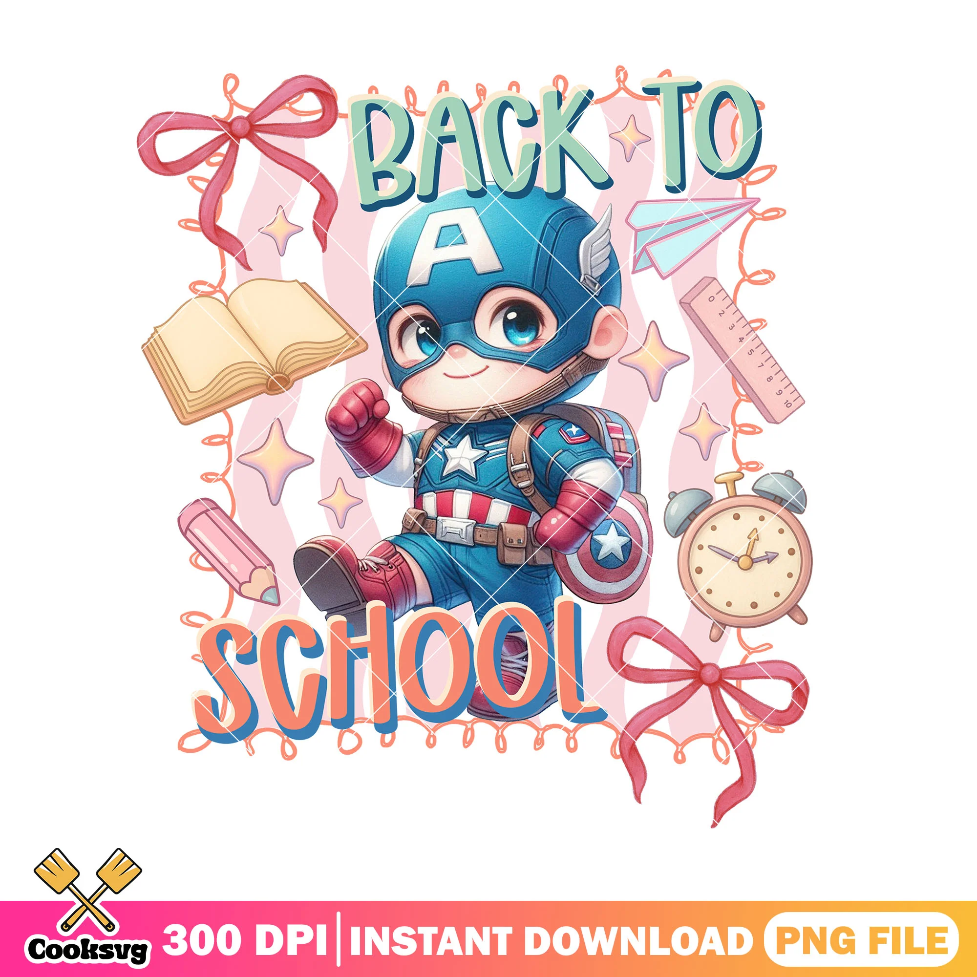 Captain america file design png, marvel art png, back to school day png