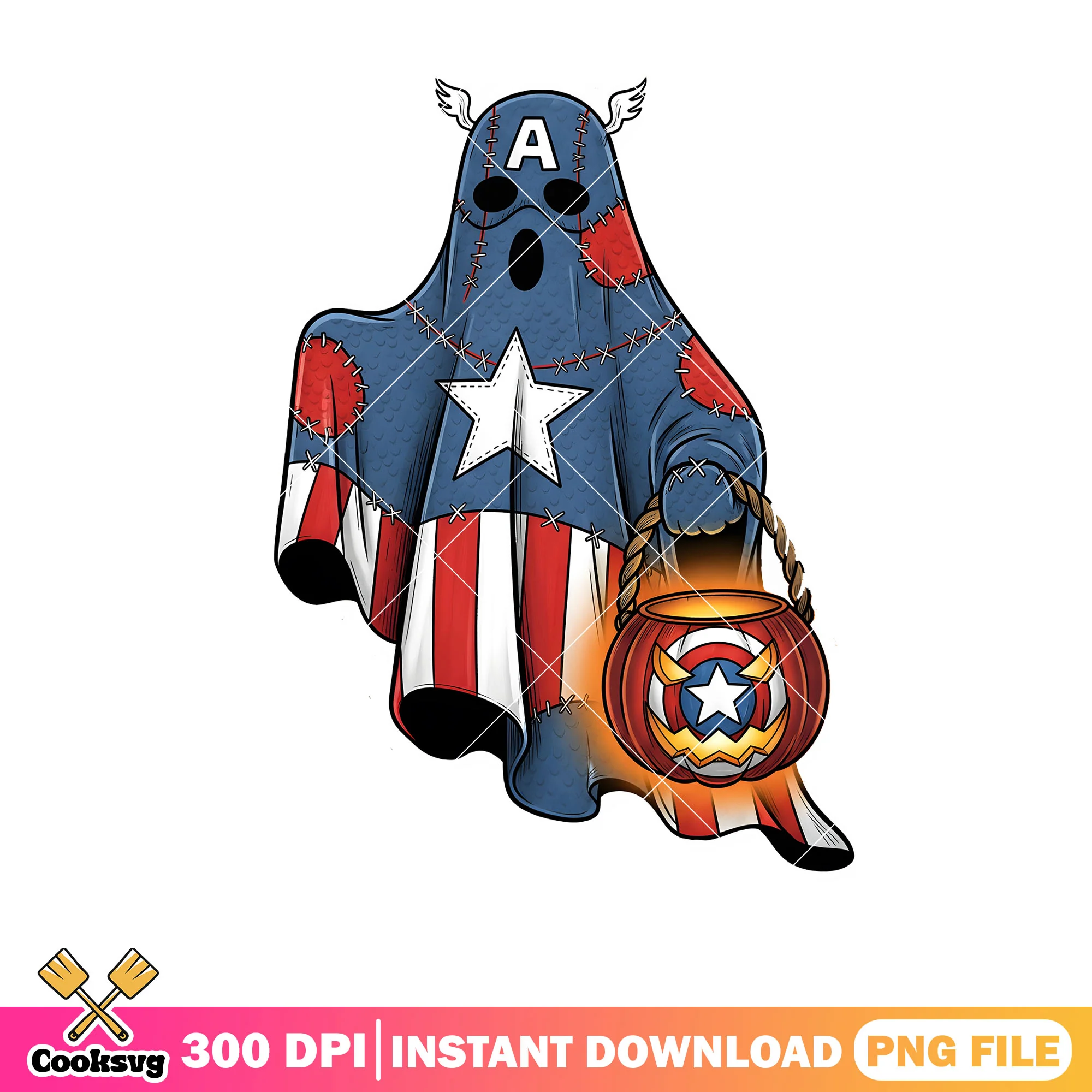 Captain america ghost png, captain america png, halloween costume png