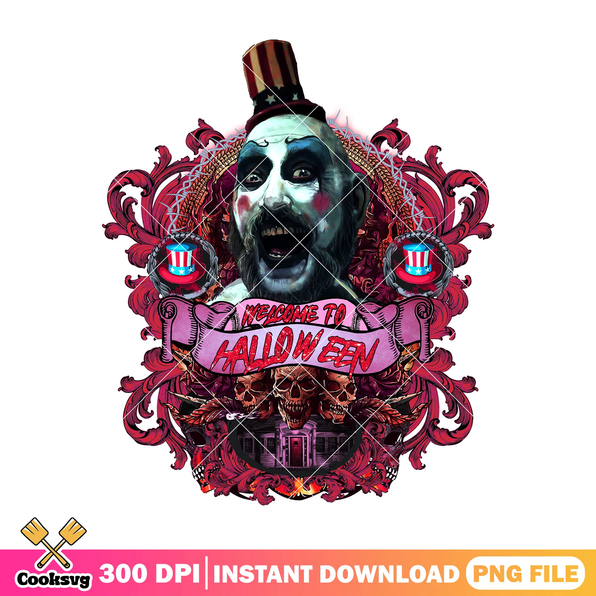 Captain spaulding welcome to halloween png, halloween horror nights png