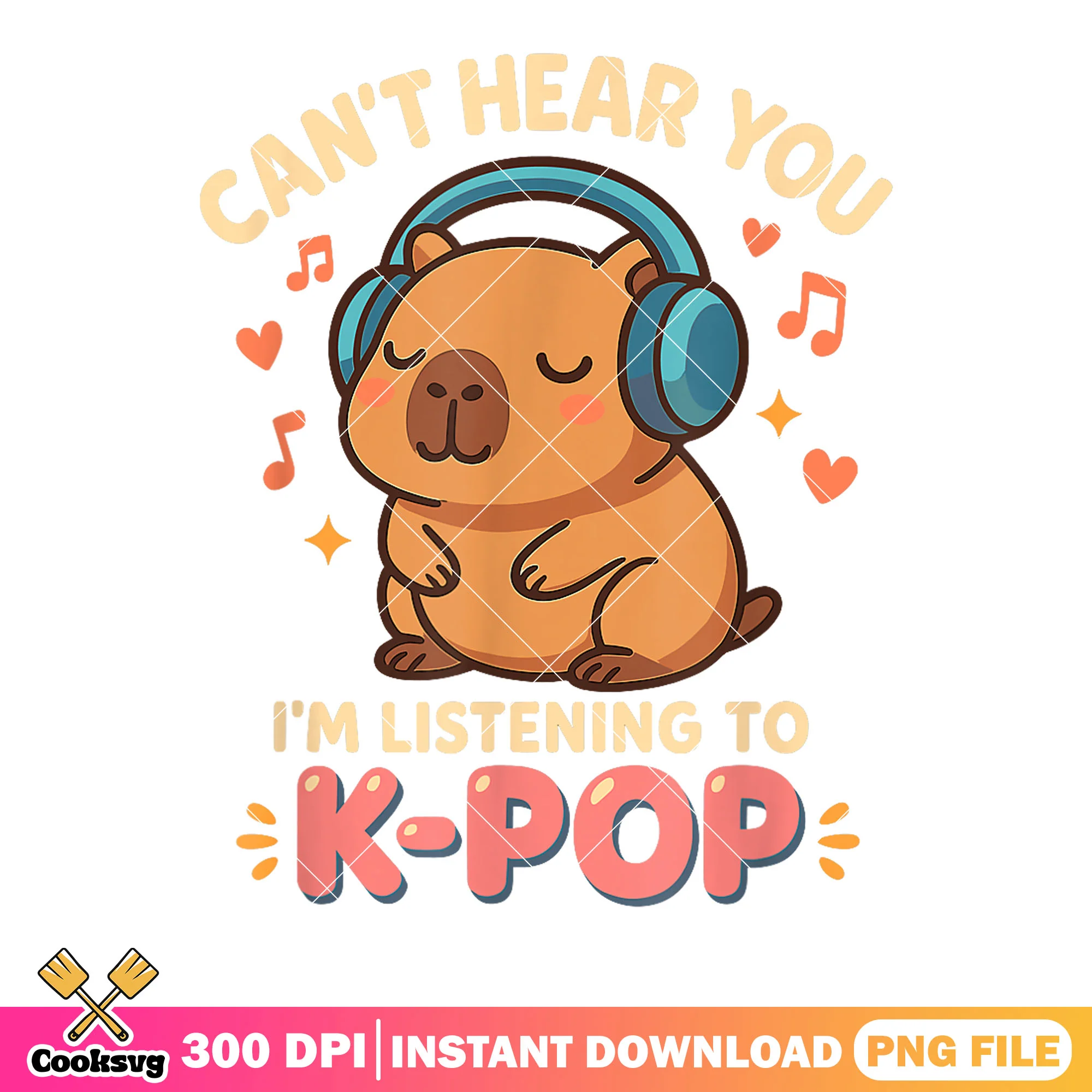 Capypara listen to kpop png, funny memes png, kpop hunters png