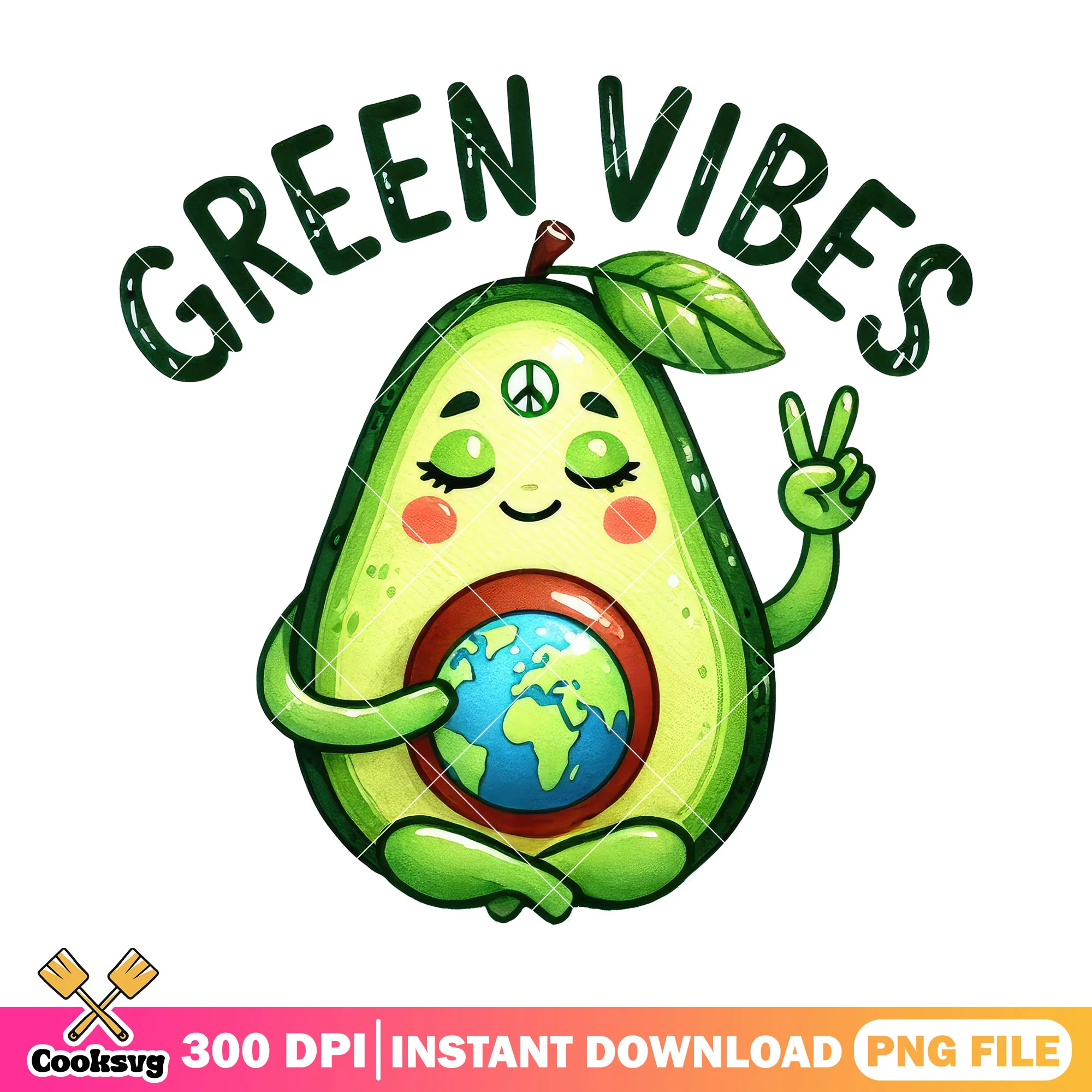Cartoon avocado green vibes png, google earth day quiz png