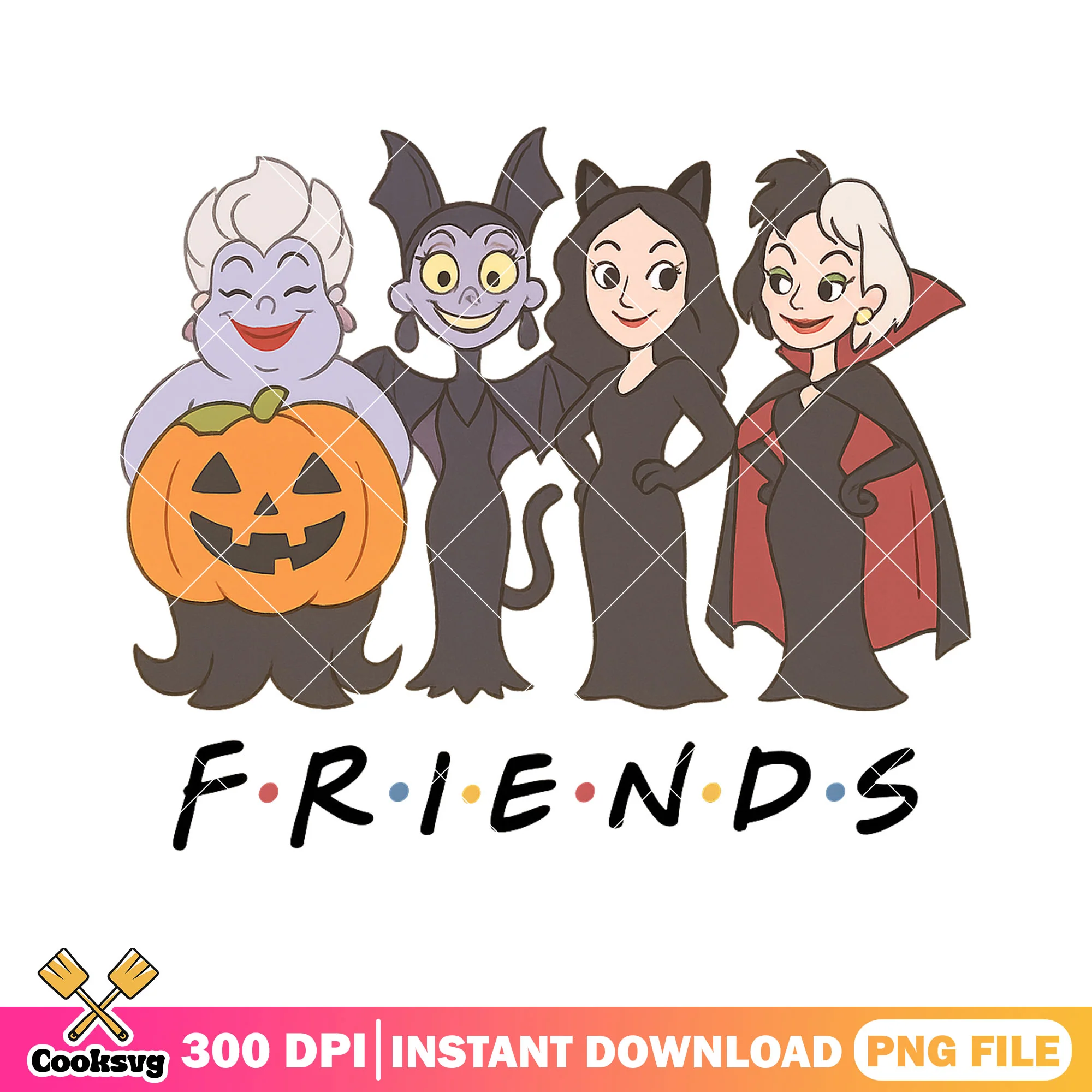 Cartoon friends of disney characters design png, disney villains png