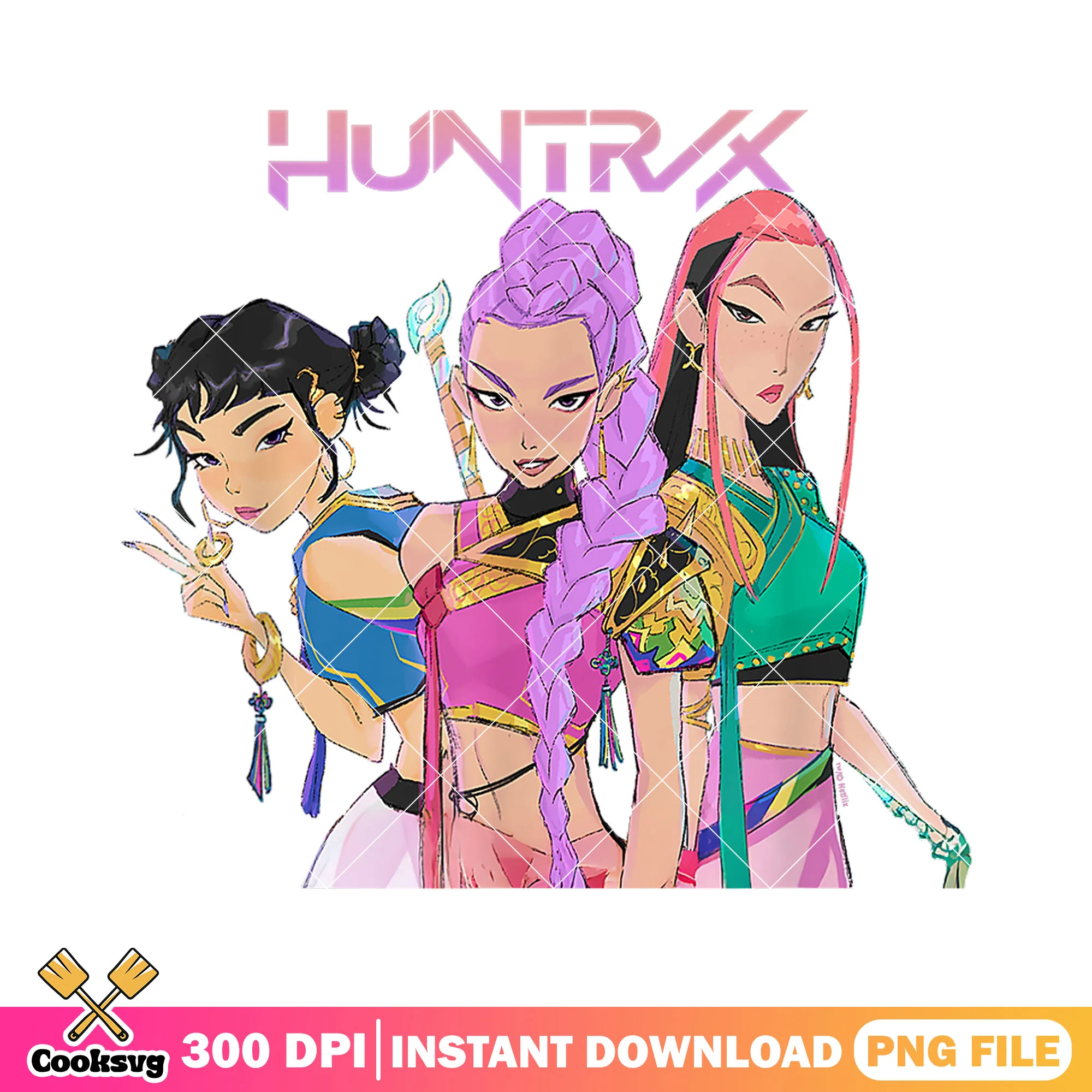 Casual design huntrix band png, huntrix girl png, kpop netflix png