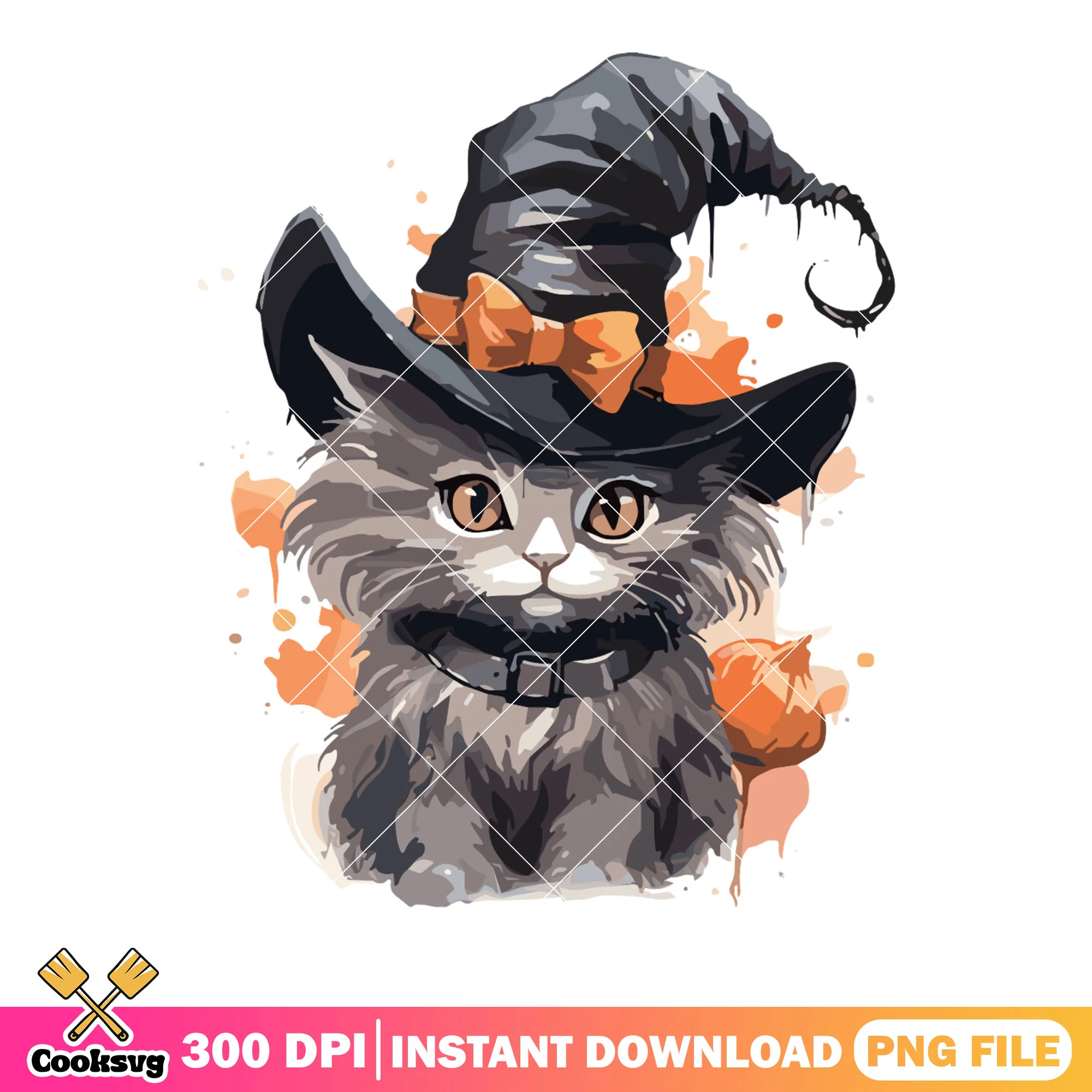 Cat the cute witches png, Amber eyes png, halloween scary png