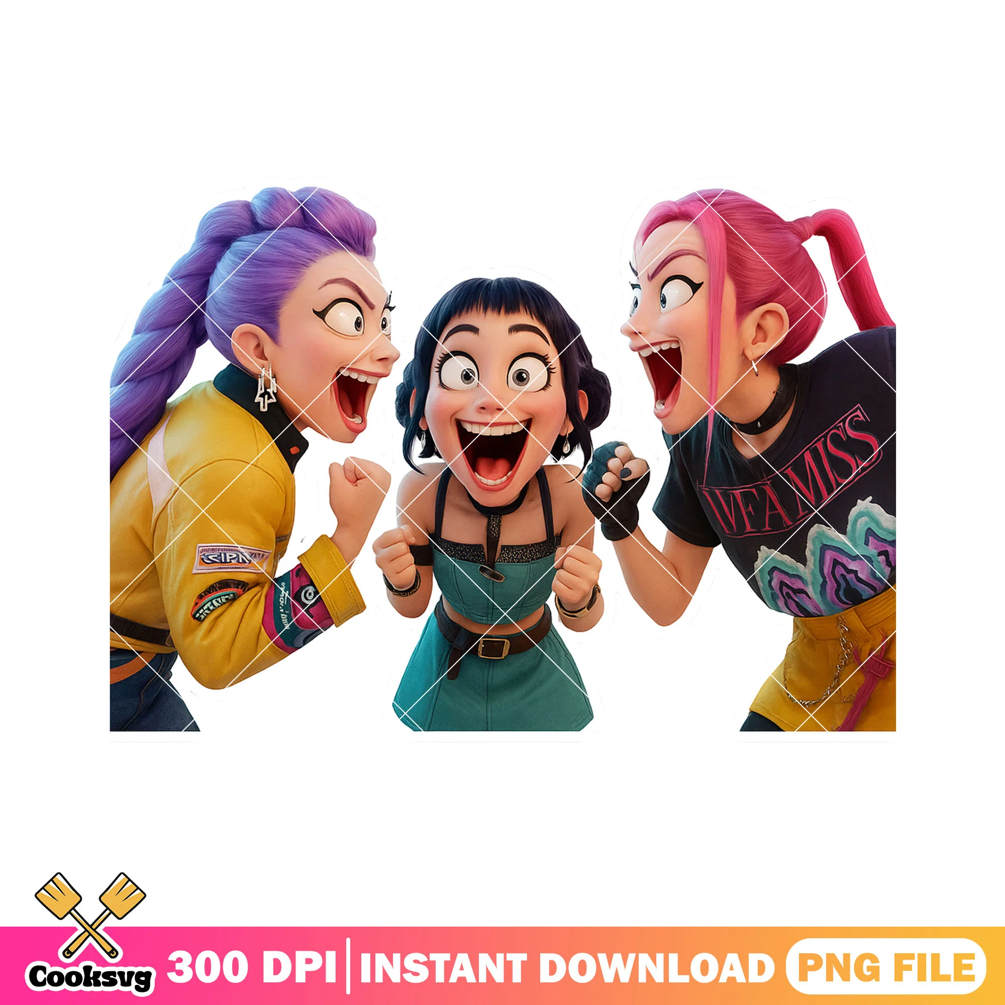 Celebration pose huntrix png, kpop demon hunters png, huntrix kpop png