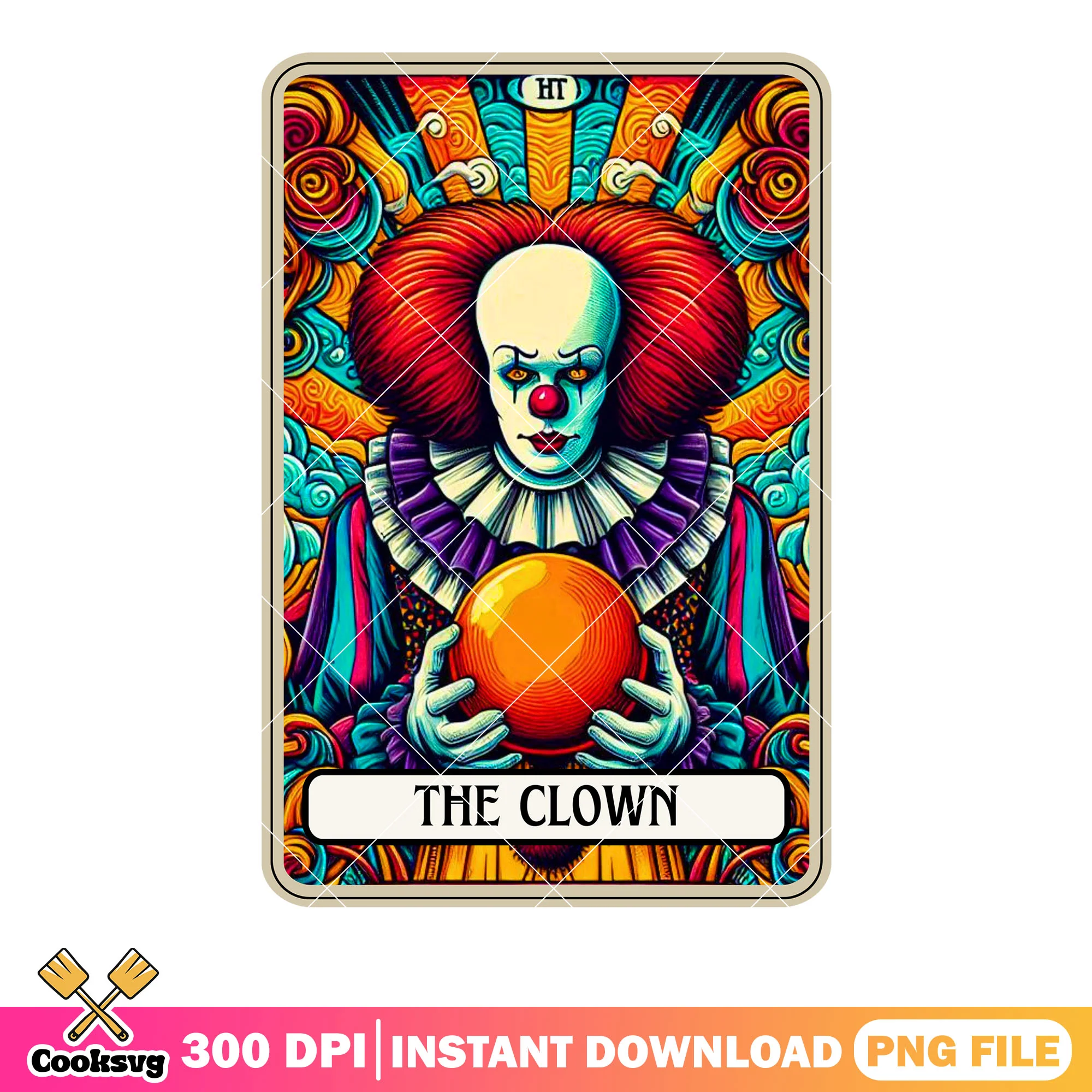 Character penny wise clown png, red eyes png, magic cloud png