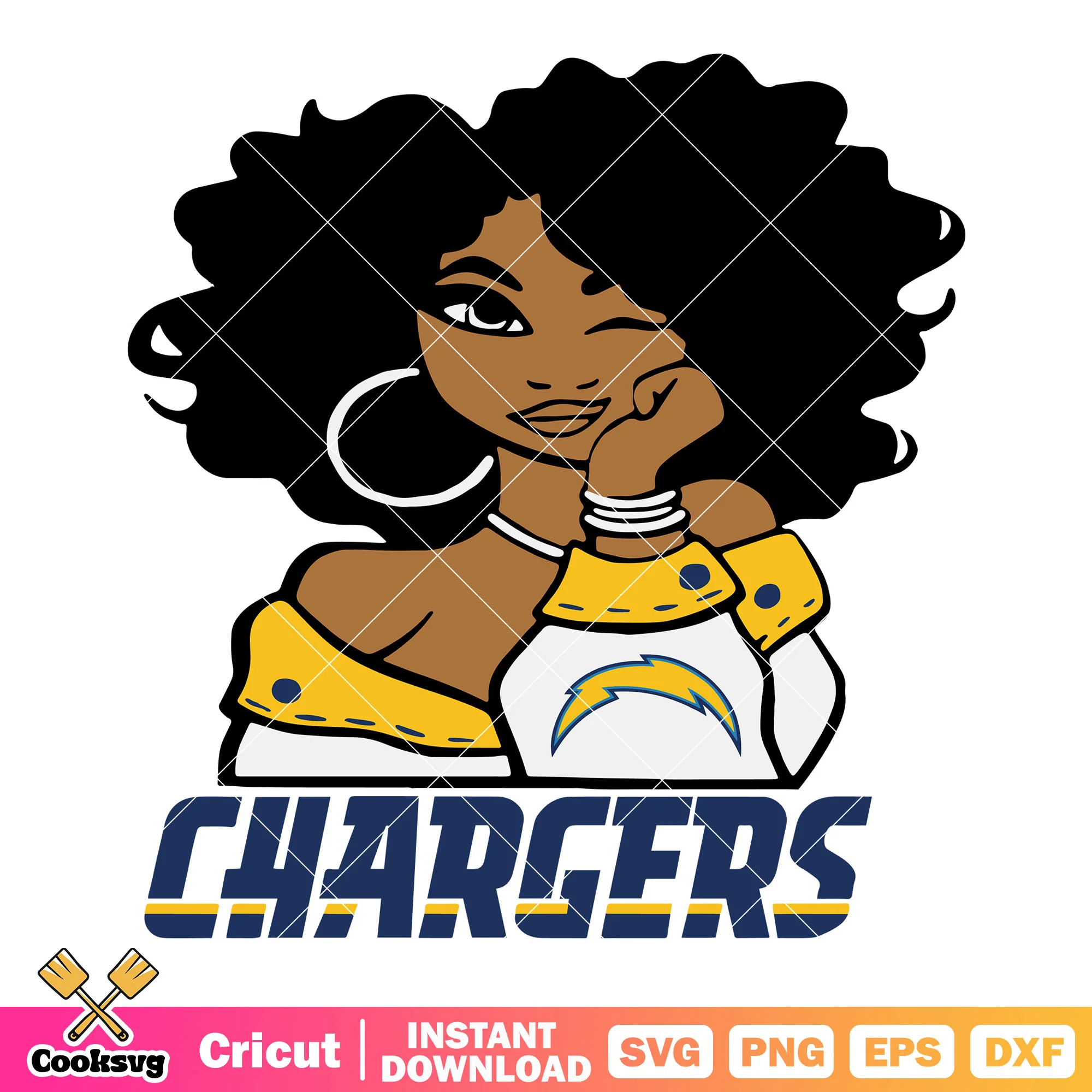 Chargers black queen svg, la chargers svg, los angeles charger svg