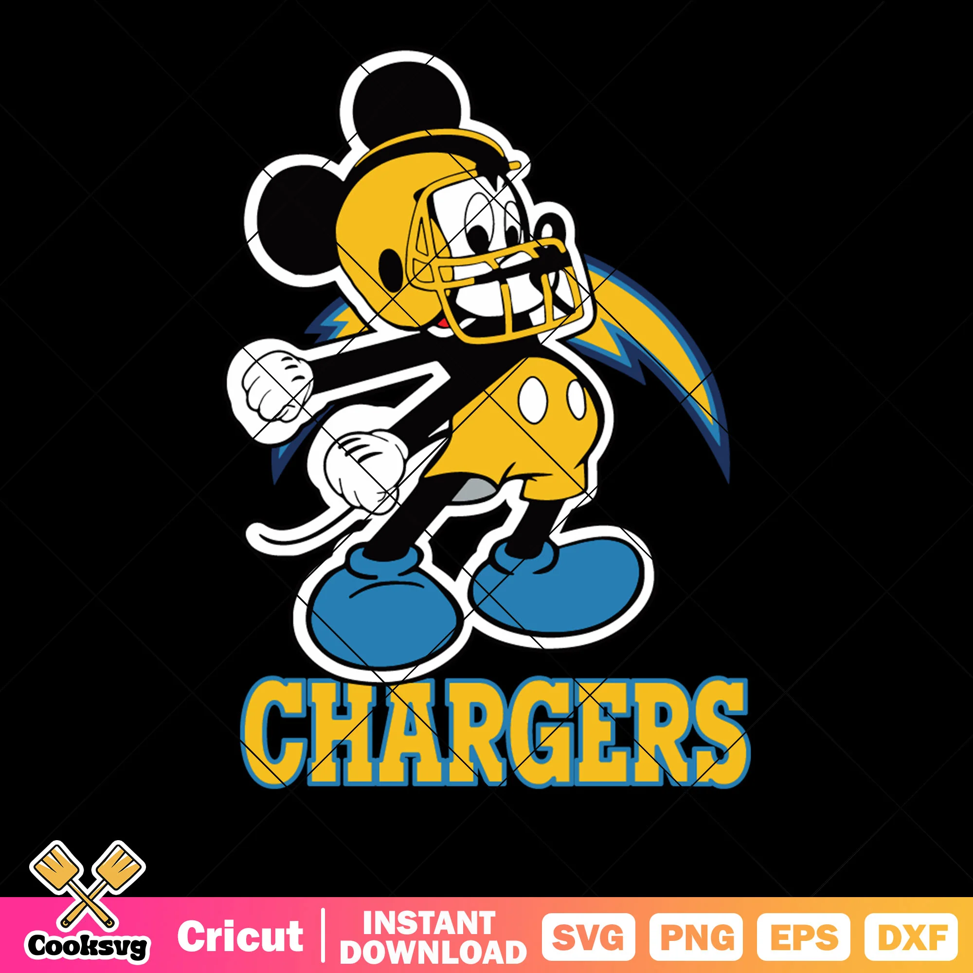 Chargers disney player svg, Mickey mouse svg, la chargers svg