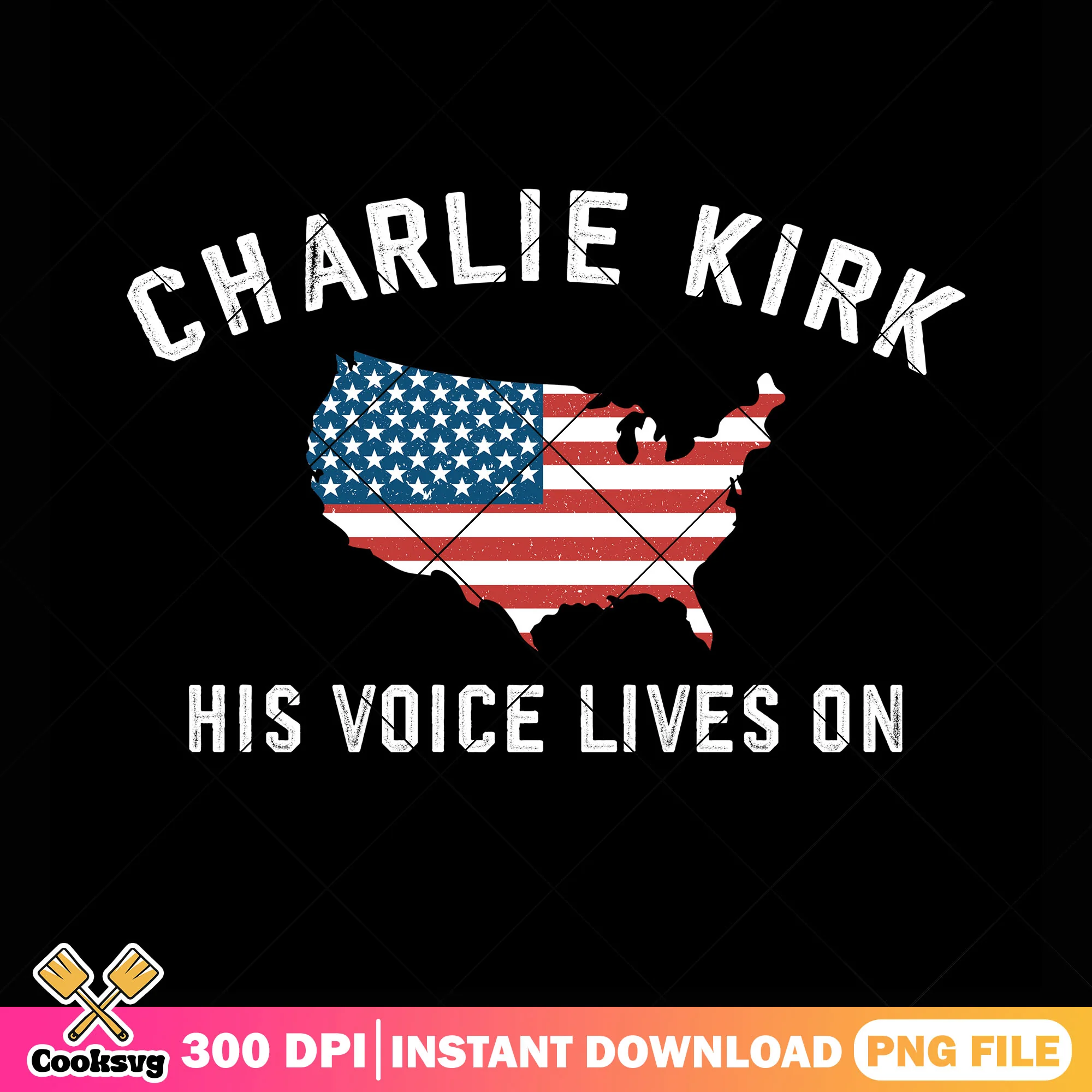 Charlie voices lives on png, charlie kirk america patriot png