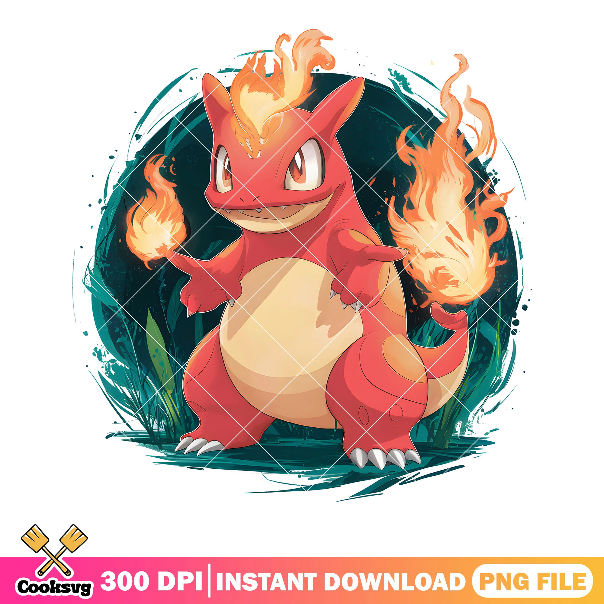 Charmeleon pokemon png, oriental light and magic png, pokemon poster png