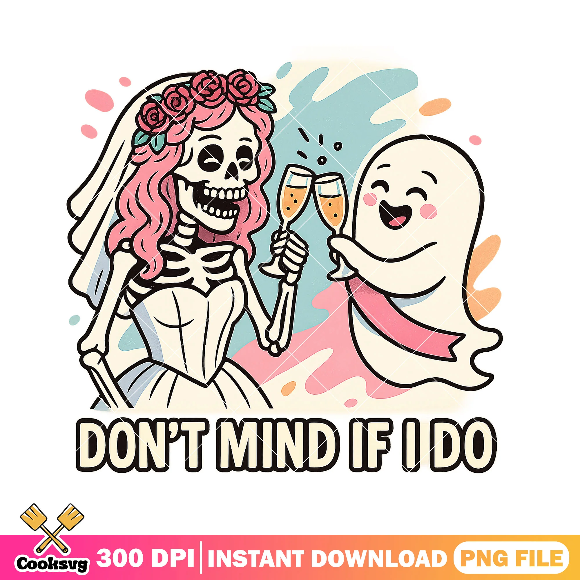 Cheerful ghost bride png, ghost halloween png, ghost cute png