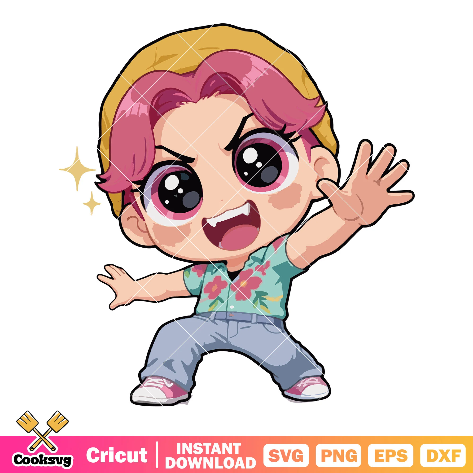 Chibi abby celebrate svg, abby saja svg, kpop saja svg