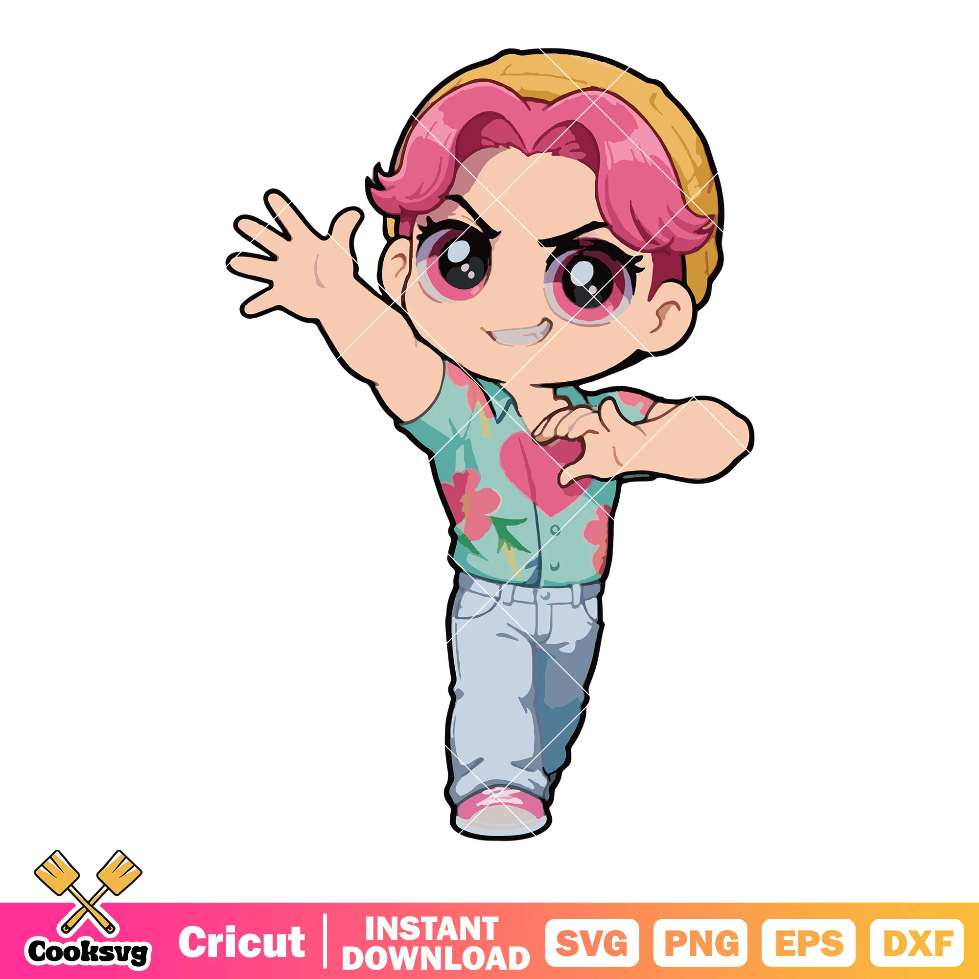 Chibi abby love shot svg, abby saja svg, kpop netflix svg