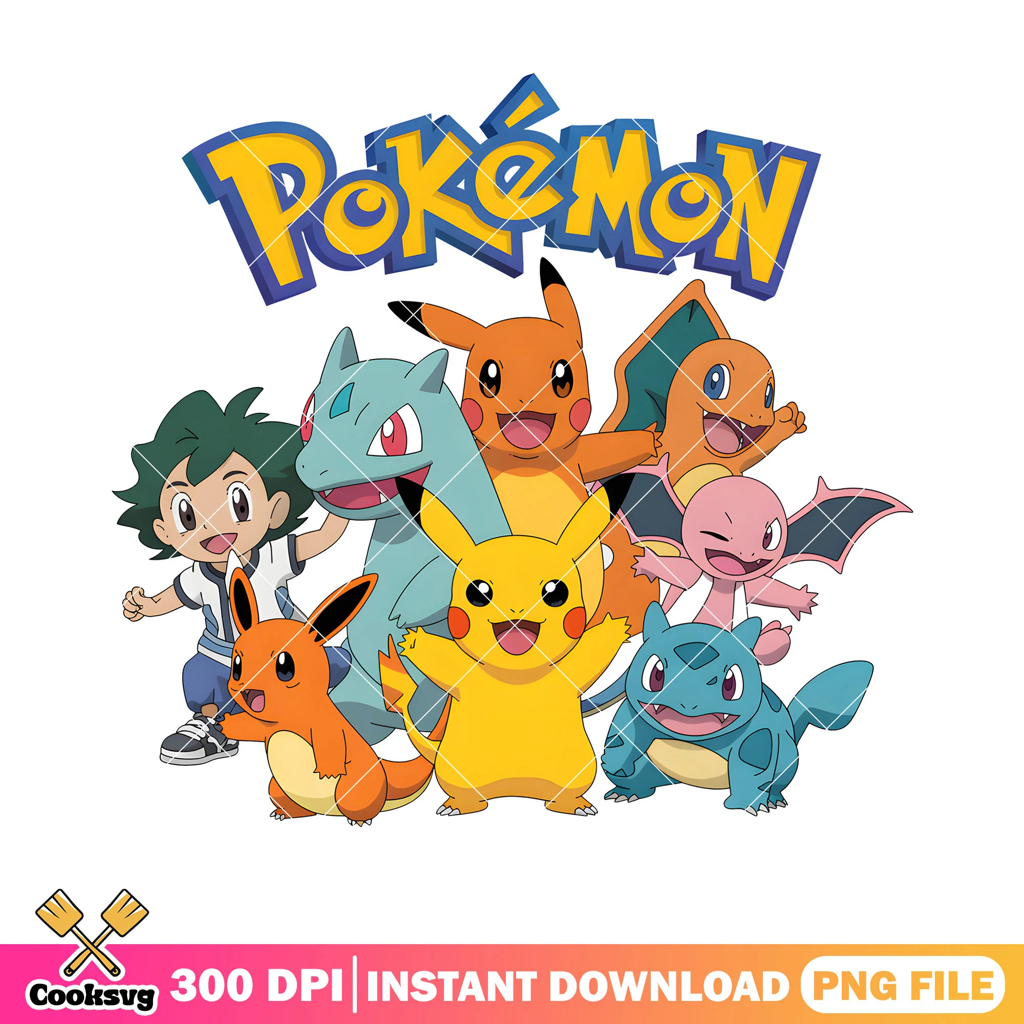 Chibi ash with his pokemon team png, pokemon team builder png, pikachu png