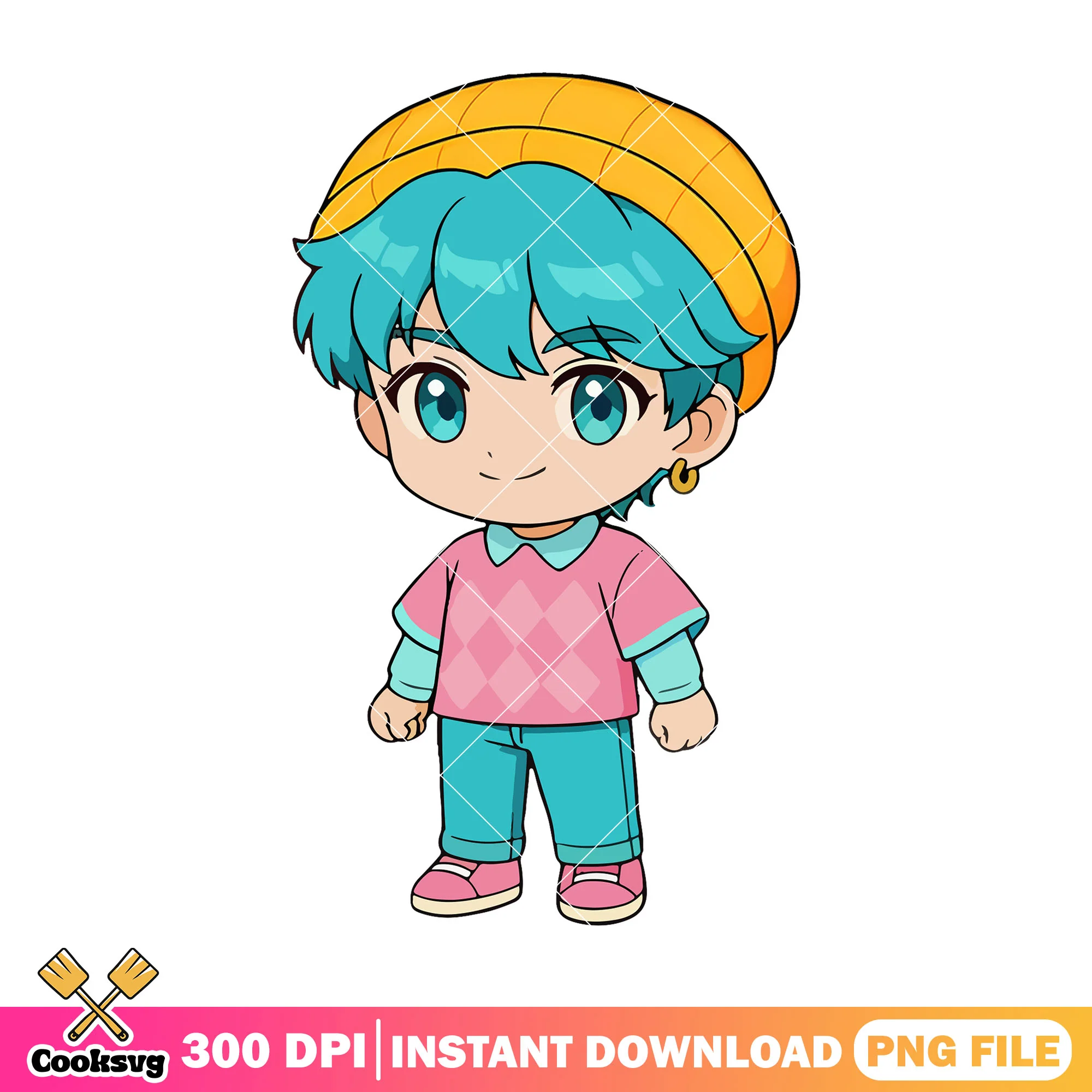 Chibi baby stand pose png, baby saja png, kpop hunters png