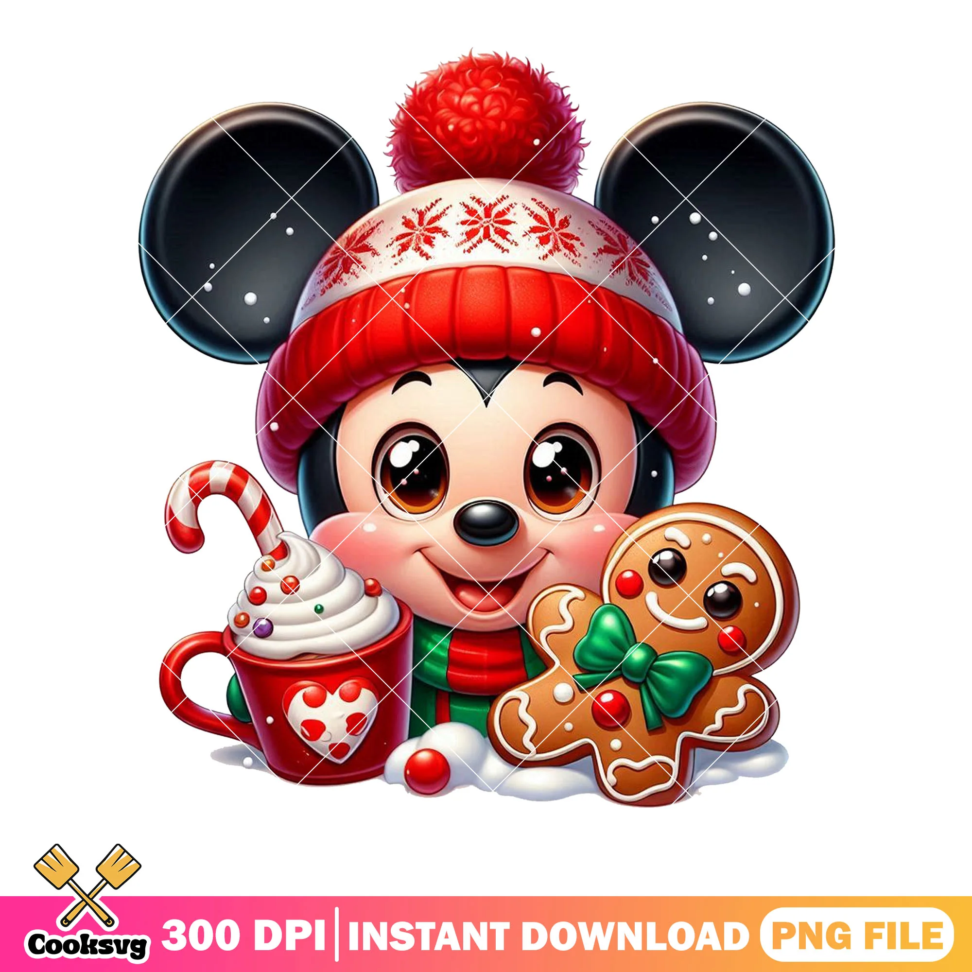 Chibi christmas mickey png, jingle bell png, mickey mouse png
