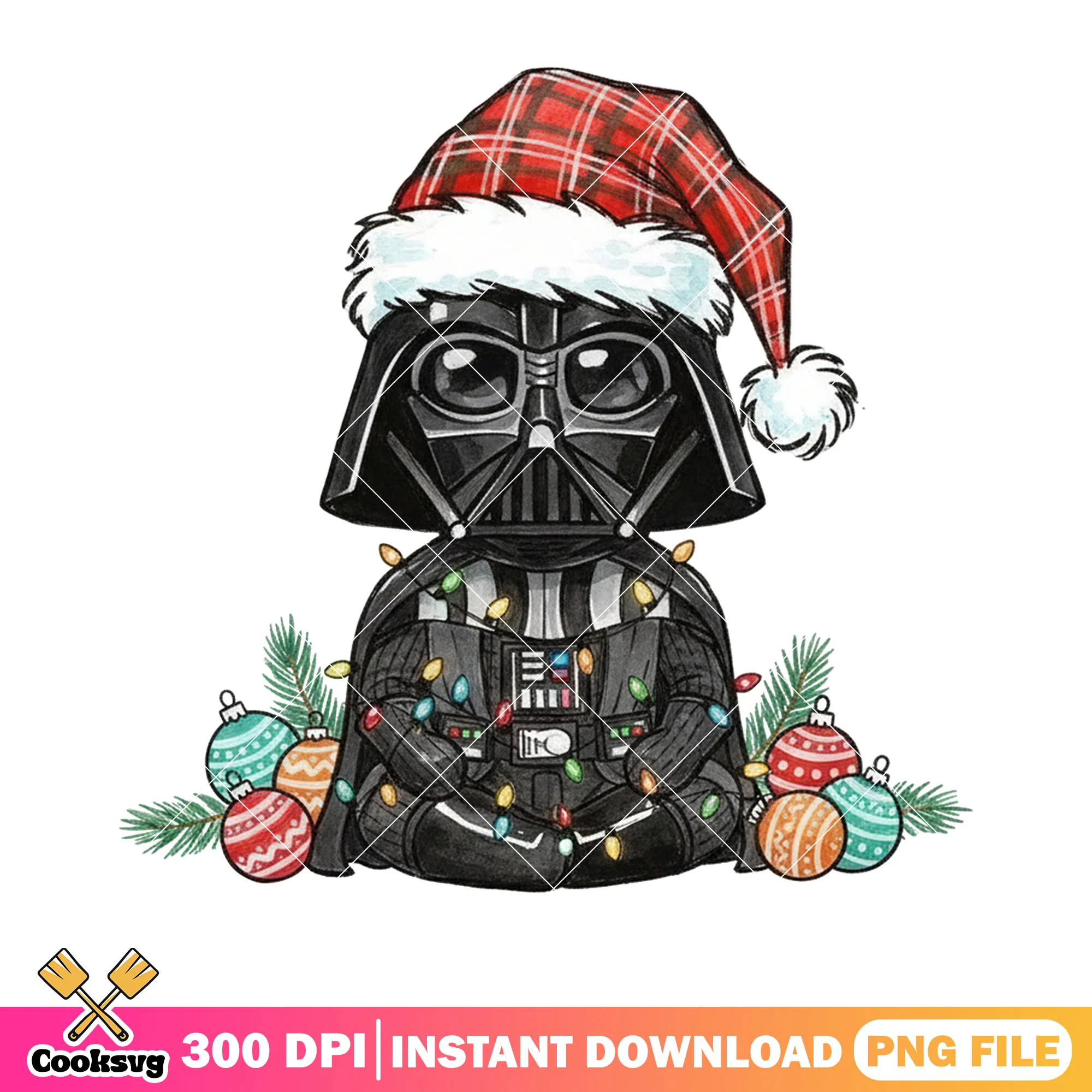 Chibi christmas star war png, darth vader png, merry christmas png