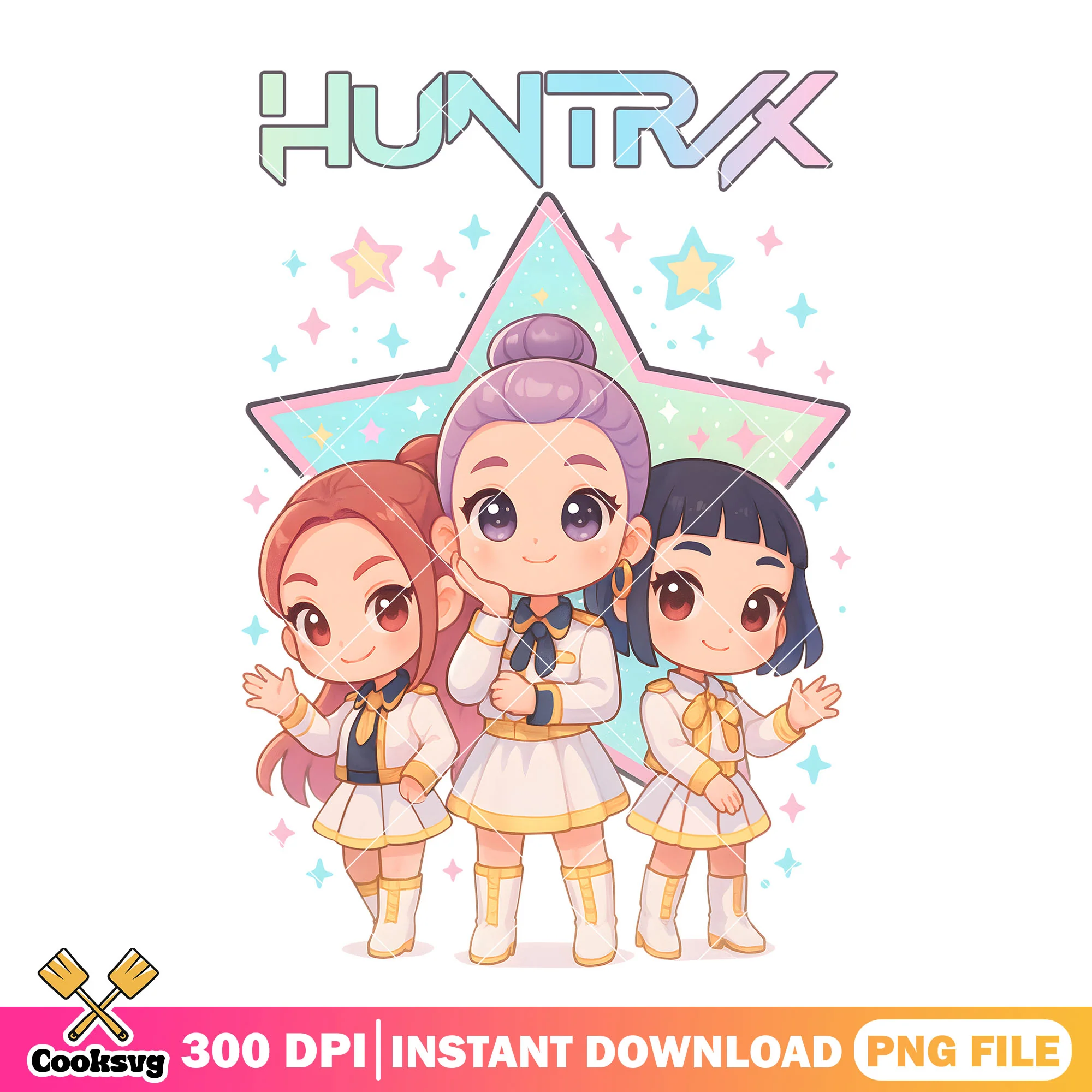 Chibi golden girl png, huntrix song png, huntrix netflix png