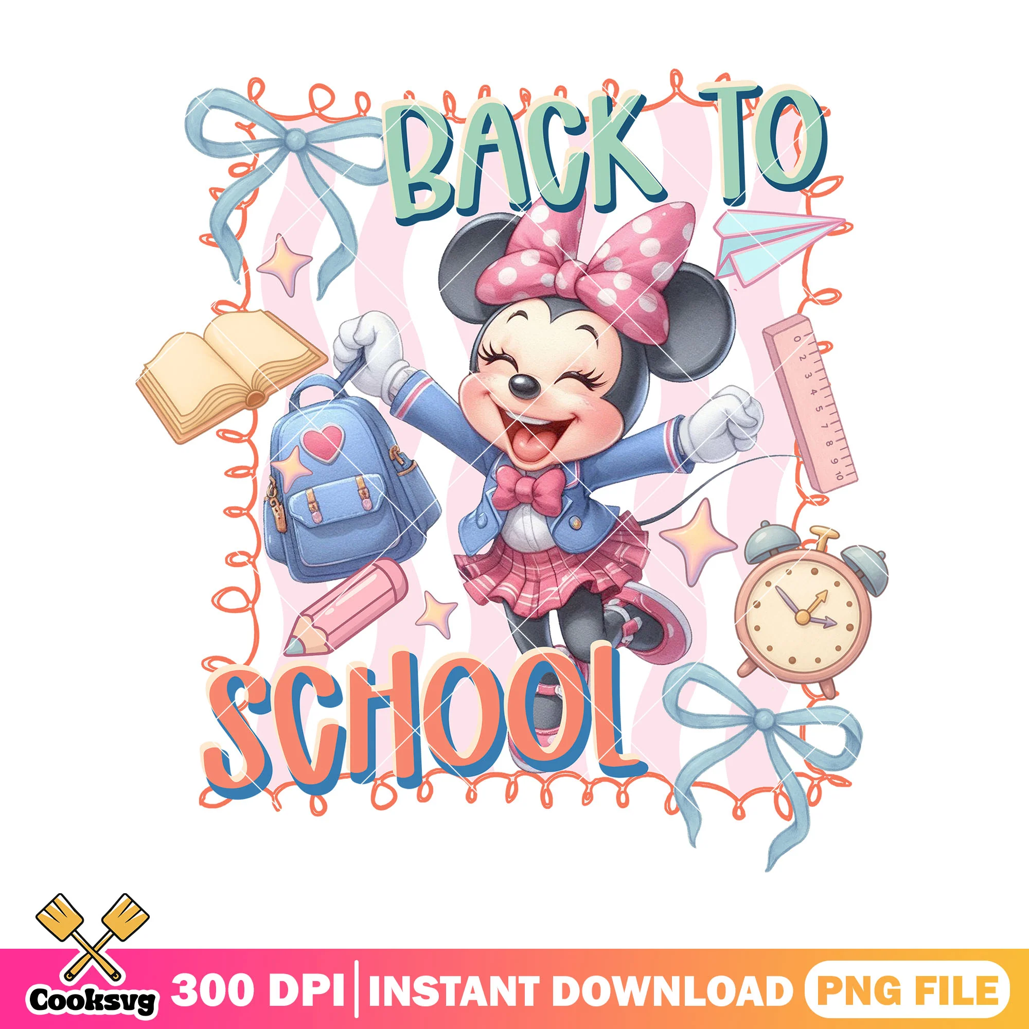Chibi minnie design file png, back to school art png, disney land png