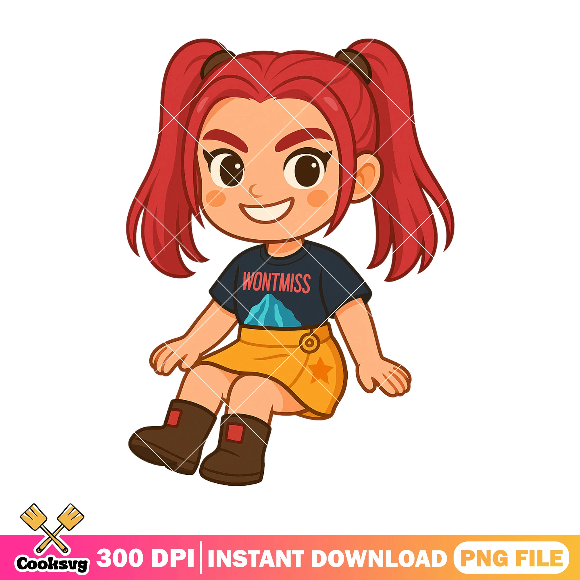 Chibi mira chill sitting png, mira huntrix png, huntrix kpop png