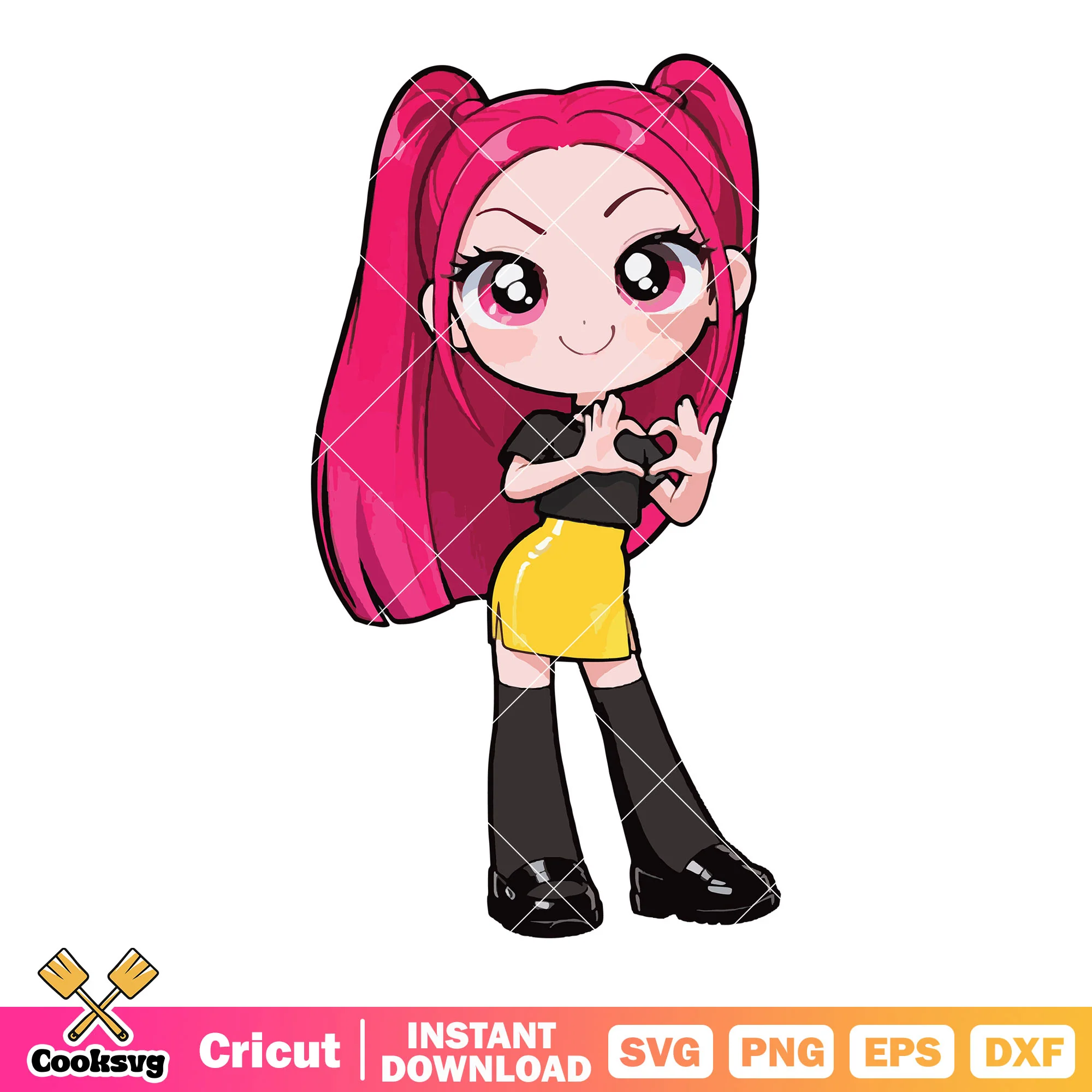 Chibi mira love shot svg, kpop mira svg, huntrix movie svg