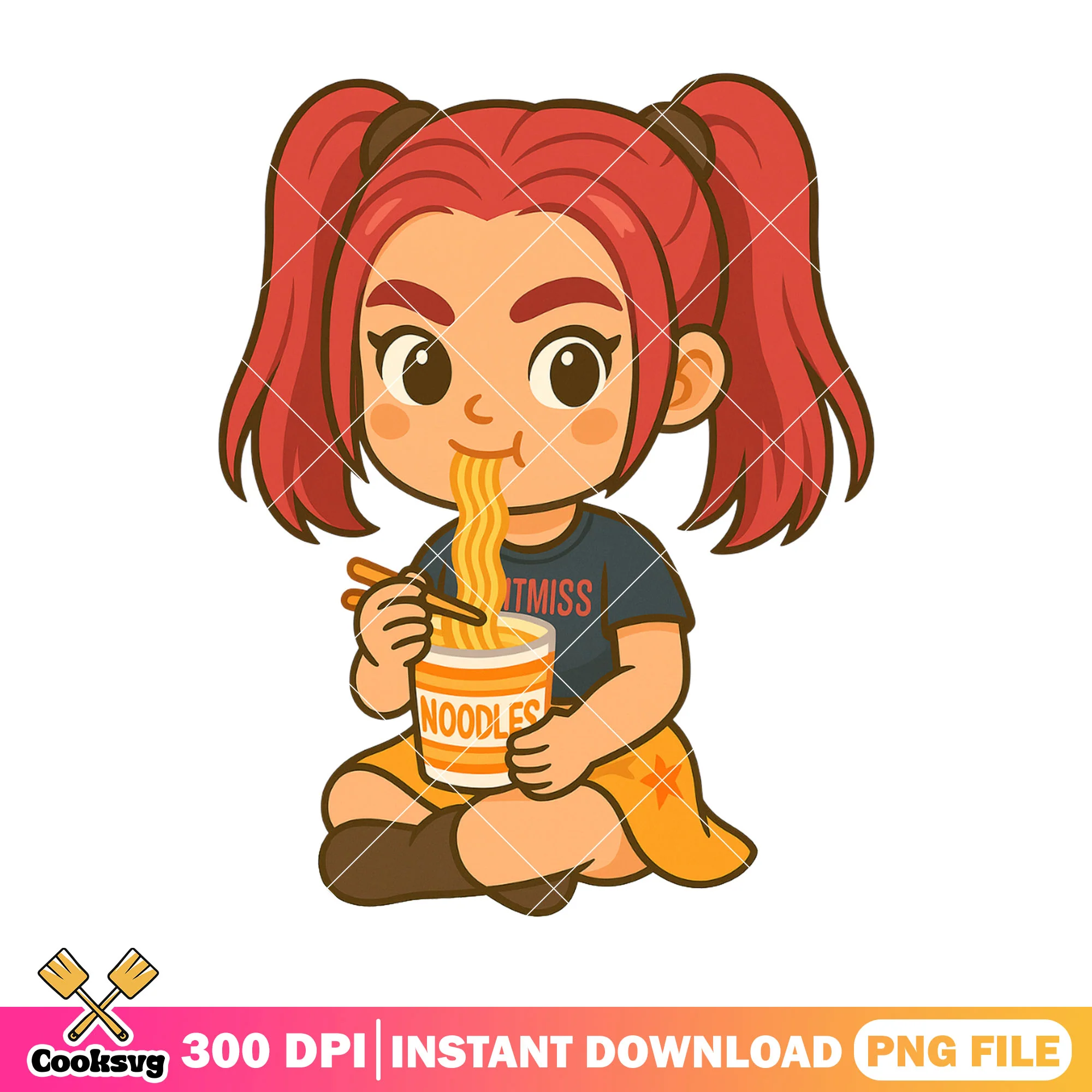 Chibi mira noodle time png, huntrix ramyeon png, mira huntrix png
