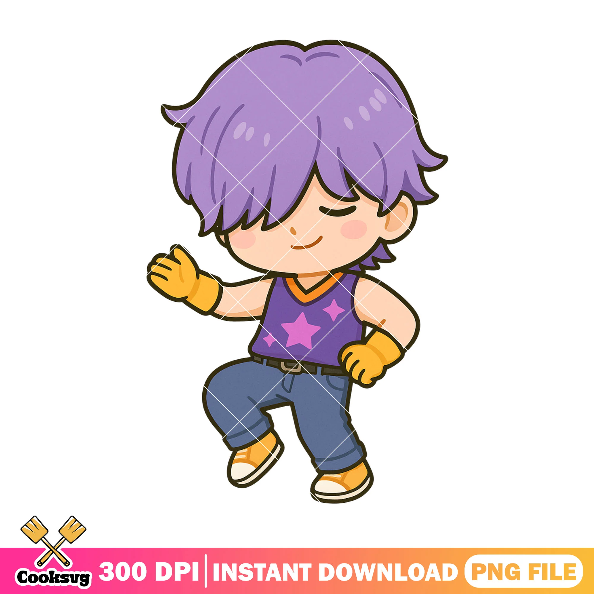 Chibi mystery dancing pose png, mystery saja png, kpop saja png