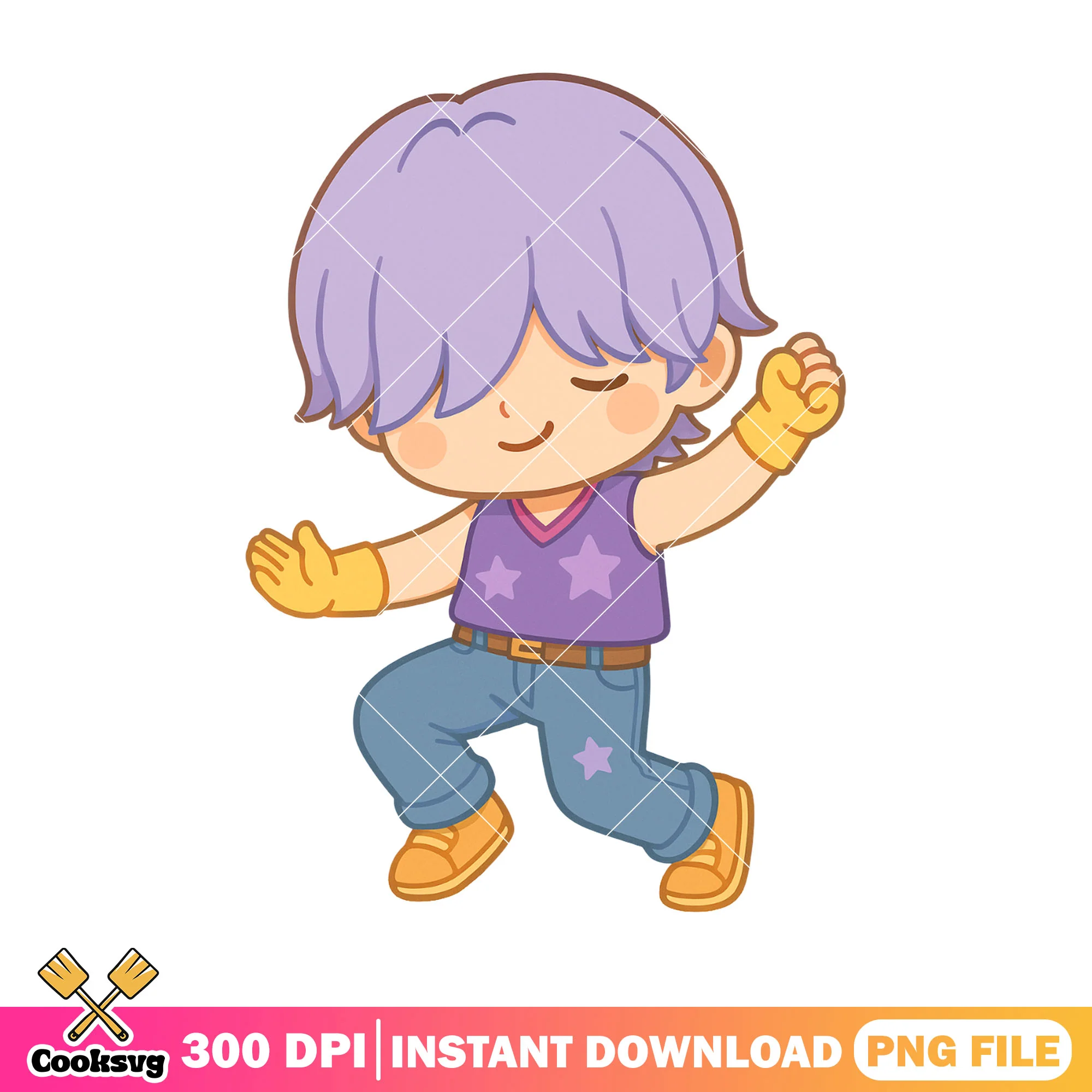 Chibi mystery vibing dancing png, mystery saja png, kpop saja png