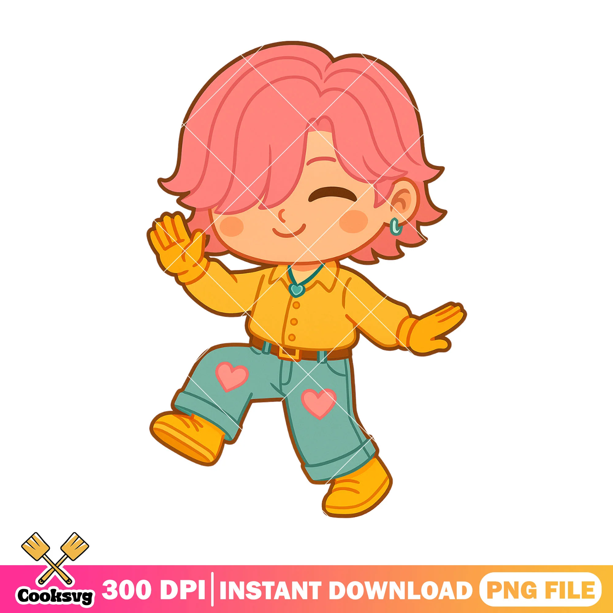 Chibi romance dancing pose png, romance saja png, saja boys band png
