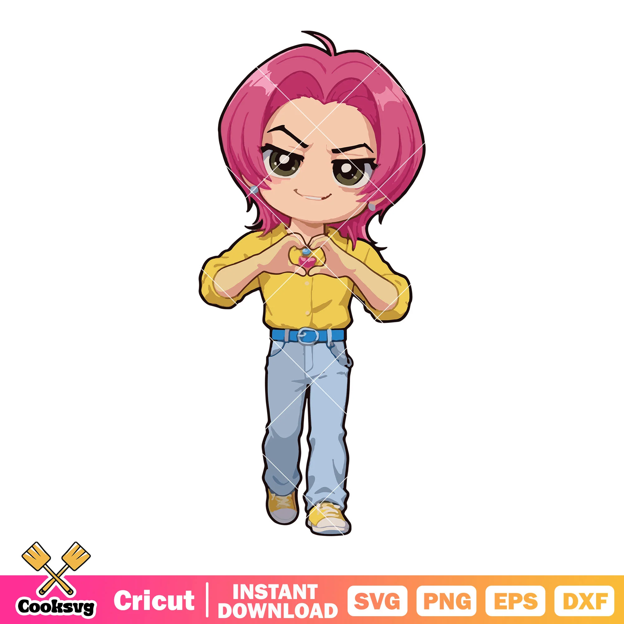 Chibi romance love shot svg, love saja boys svg, romance saja svg