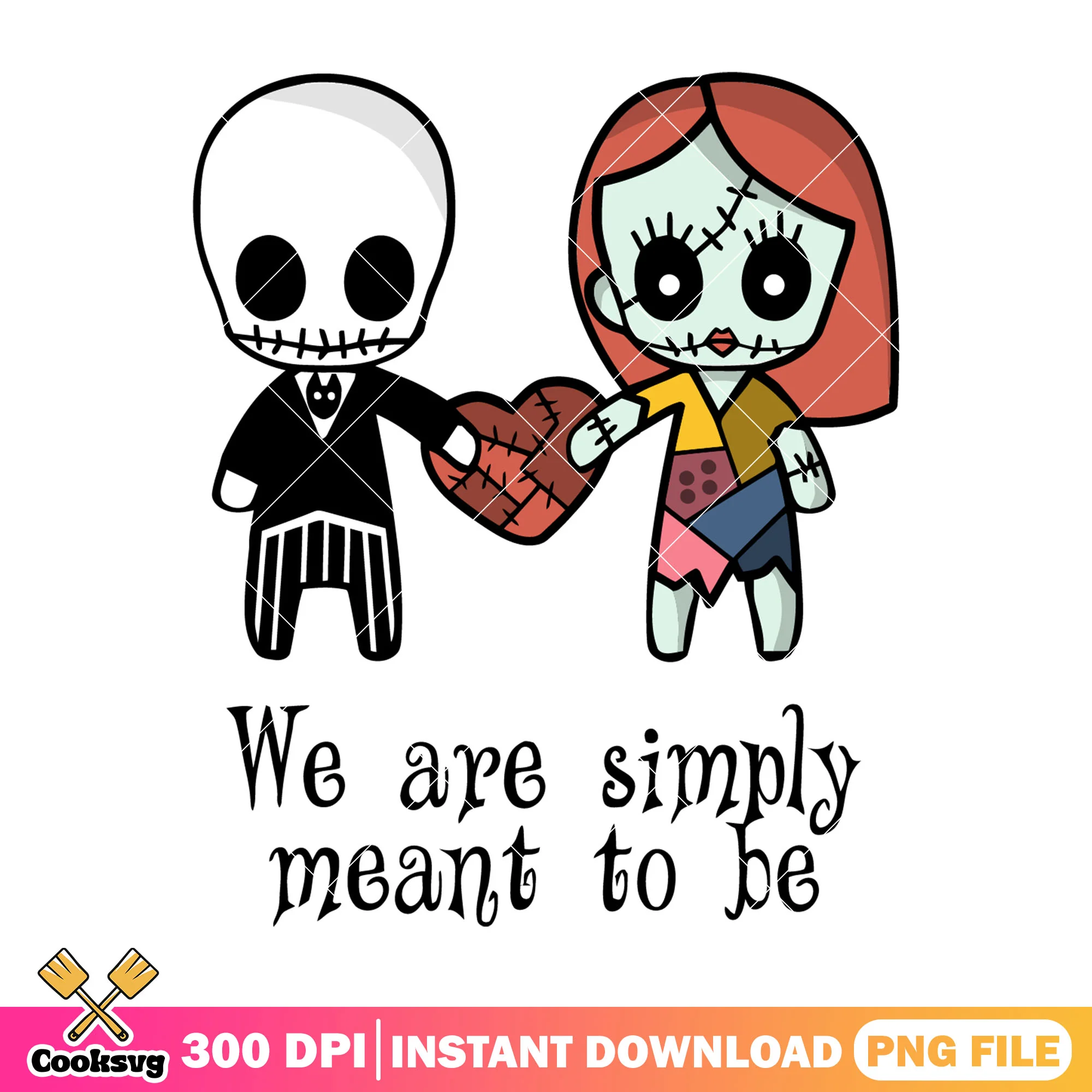 Chibi sally and jack png, halloween cute png, chibi jack png
