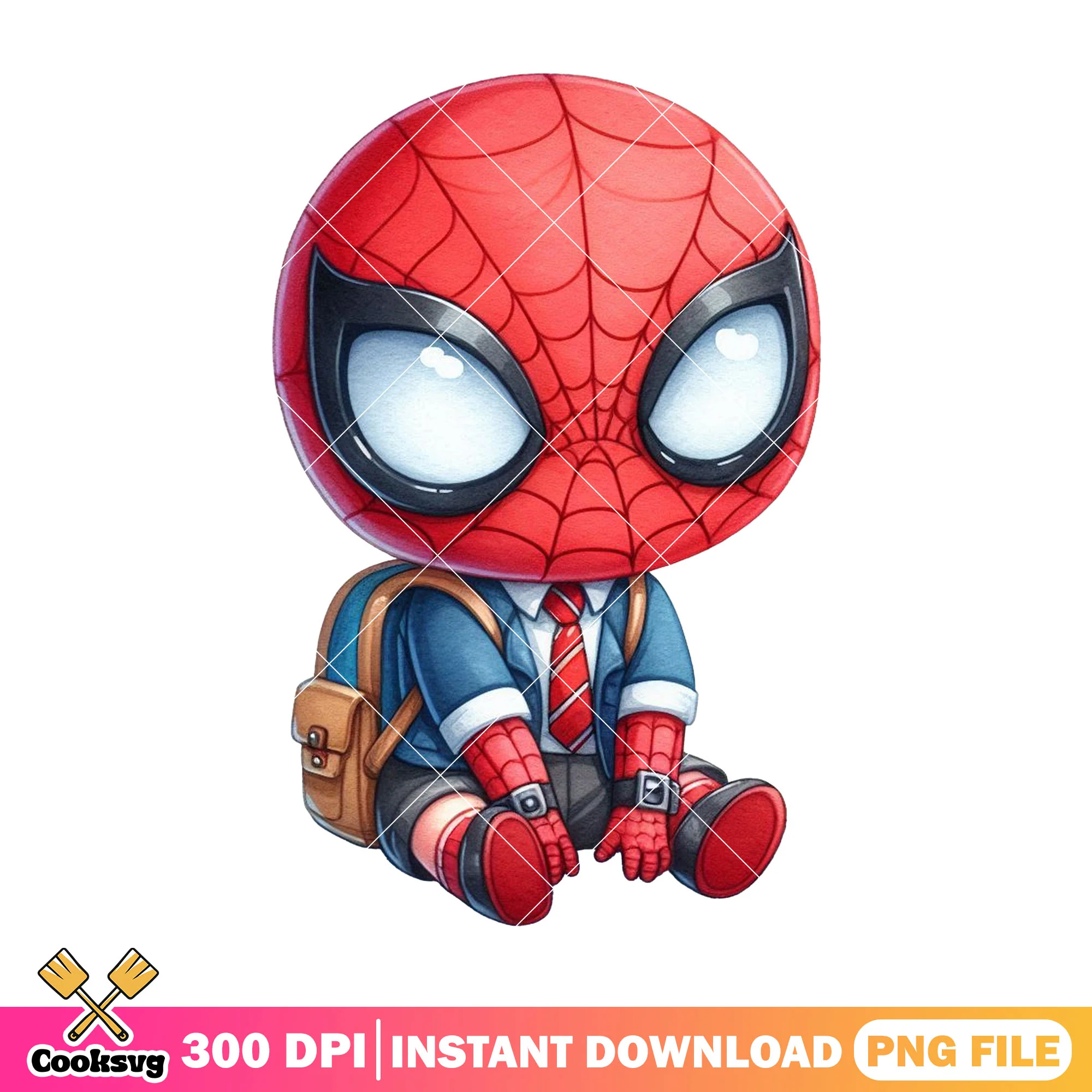 Chibi spider man design png, marvel image png, go back to school png