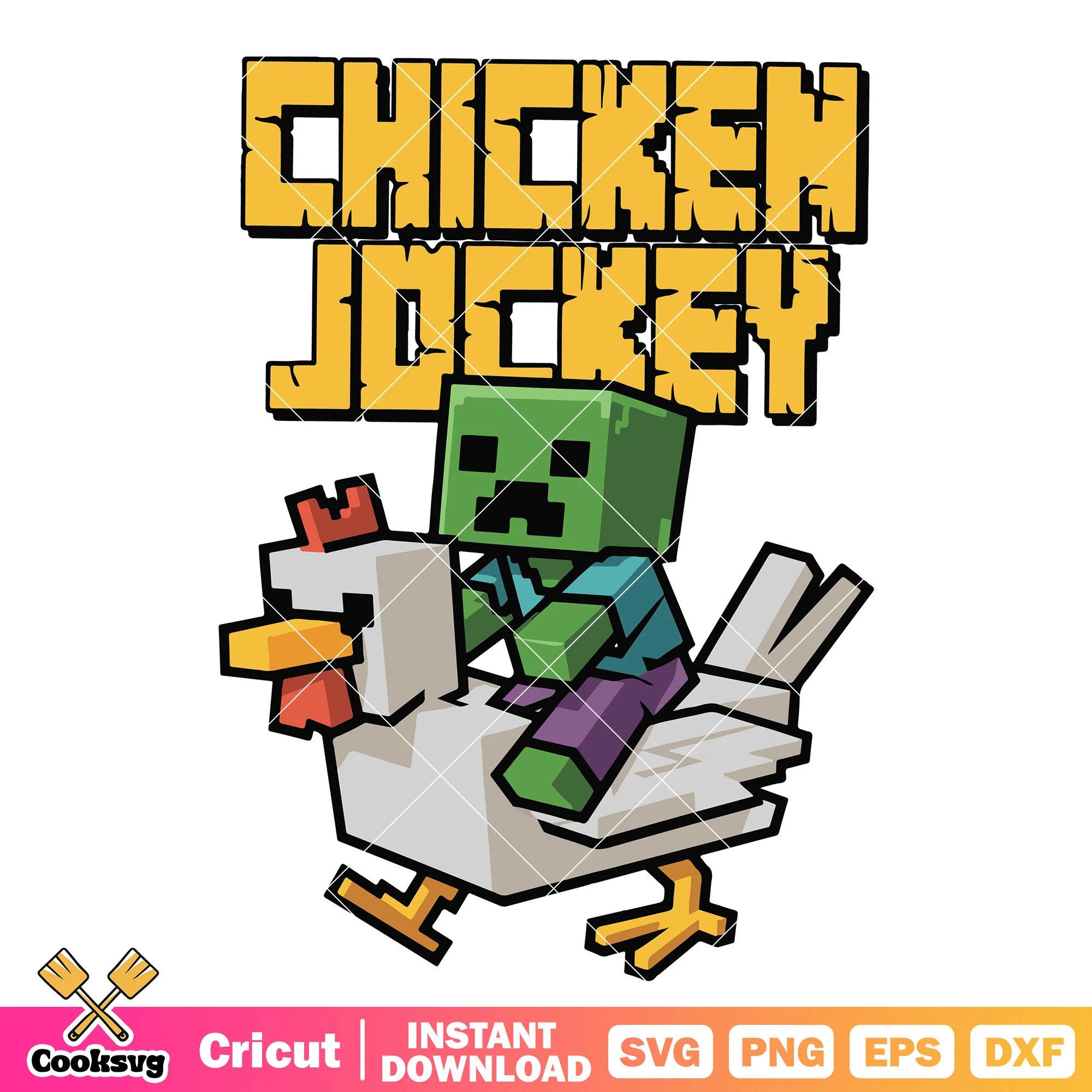 Chicken jockey minecraft movie svg, a minecraft movie svg