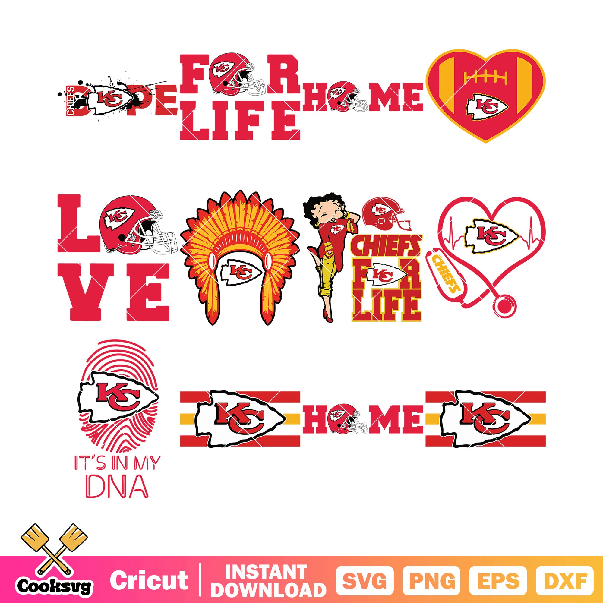 Chief for life bundle svg, Kansas City Chiefs bundle svg, nfc bundle svg