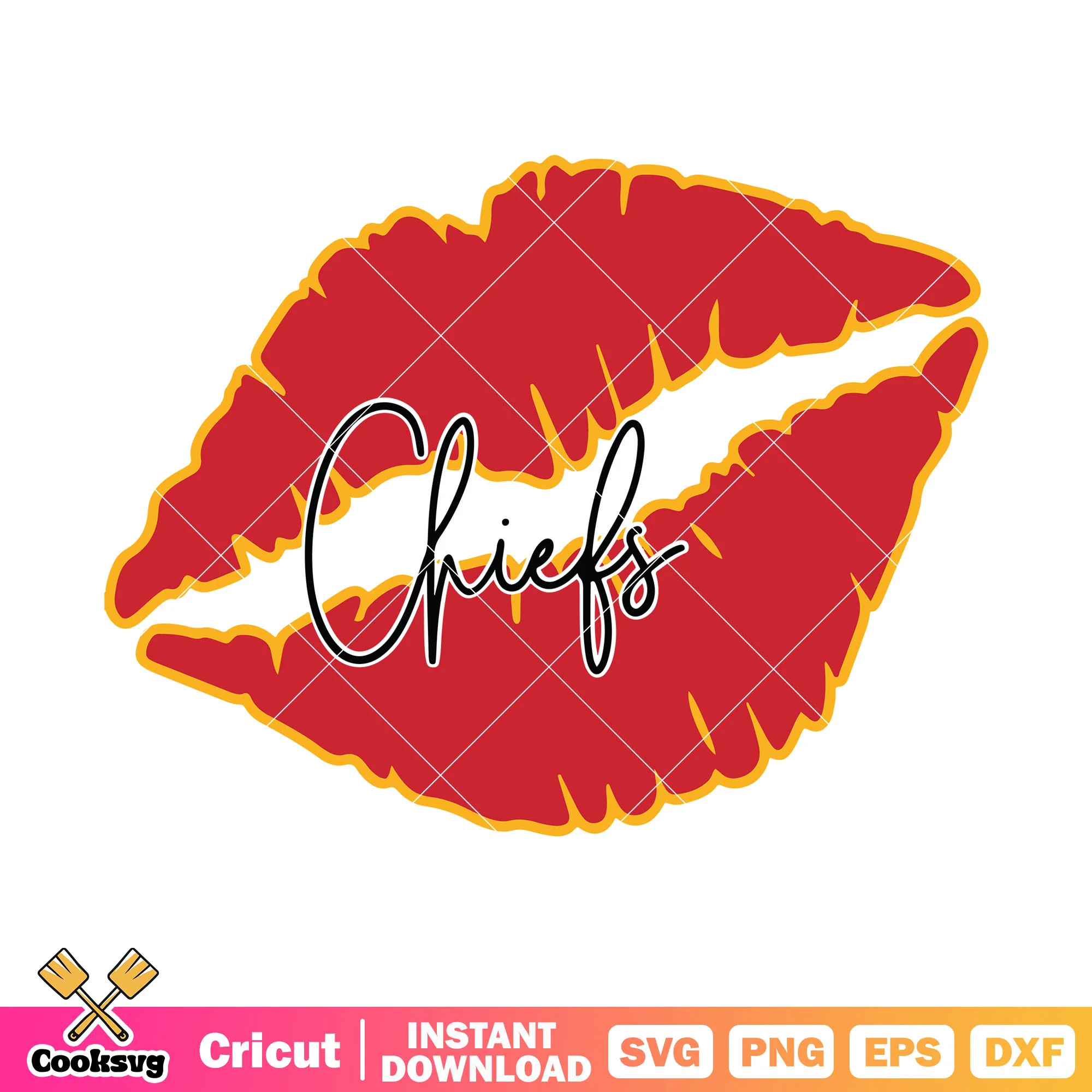 Chiefs logo kiss mark svg, kc chiefs svg, nfl football svg
