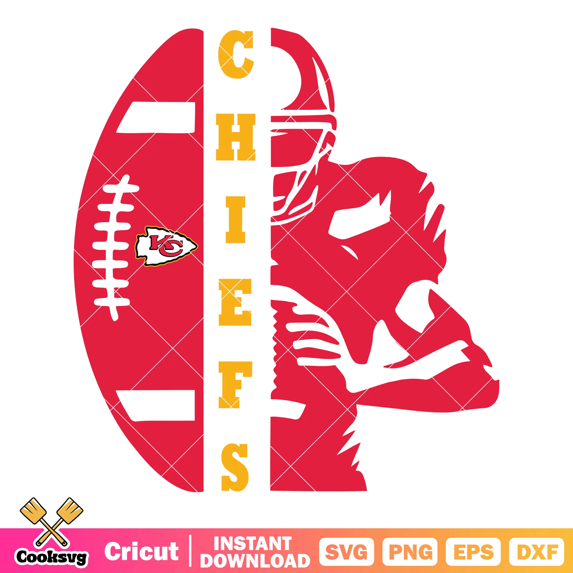Chiefs player rugby svg, kc chiefs svg, nfl football svg