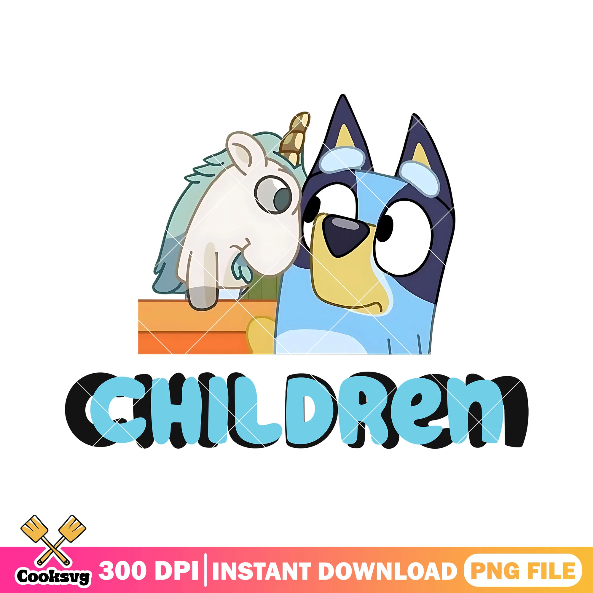 Children unicorn design png, back to school decor png, bluey unicorn png