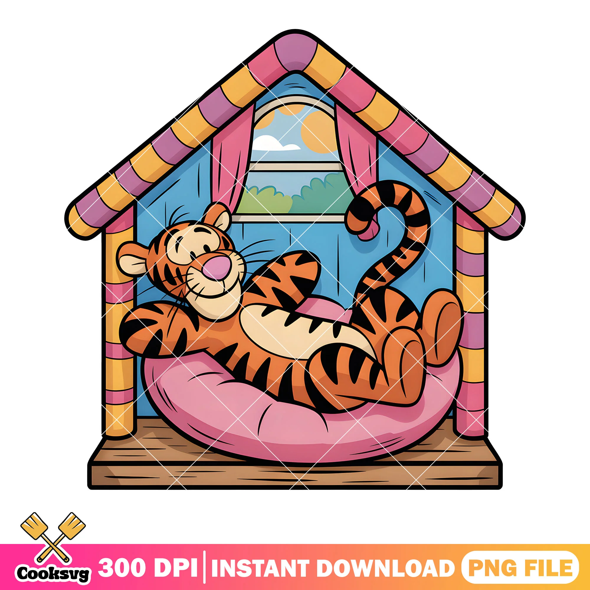 Chillin tiger in da house png, disney tiger png, winnie the pooh png