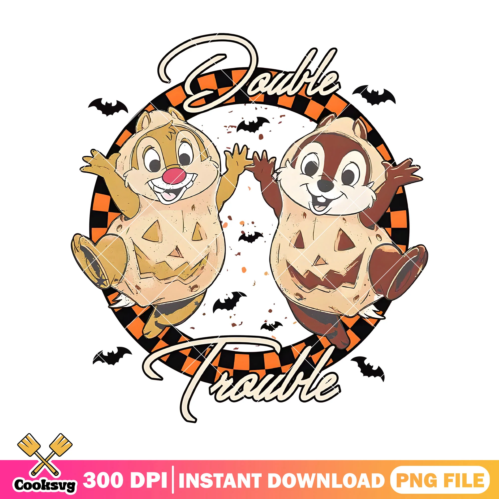 Chip and dale double trouble png, chip dale halloween png