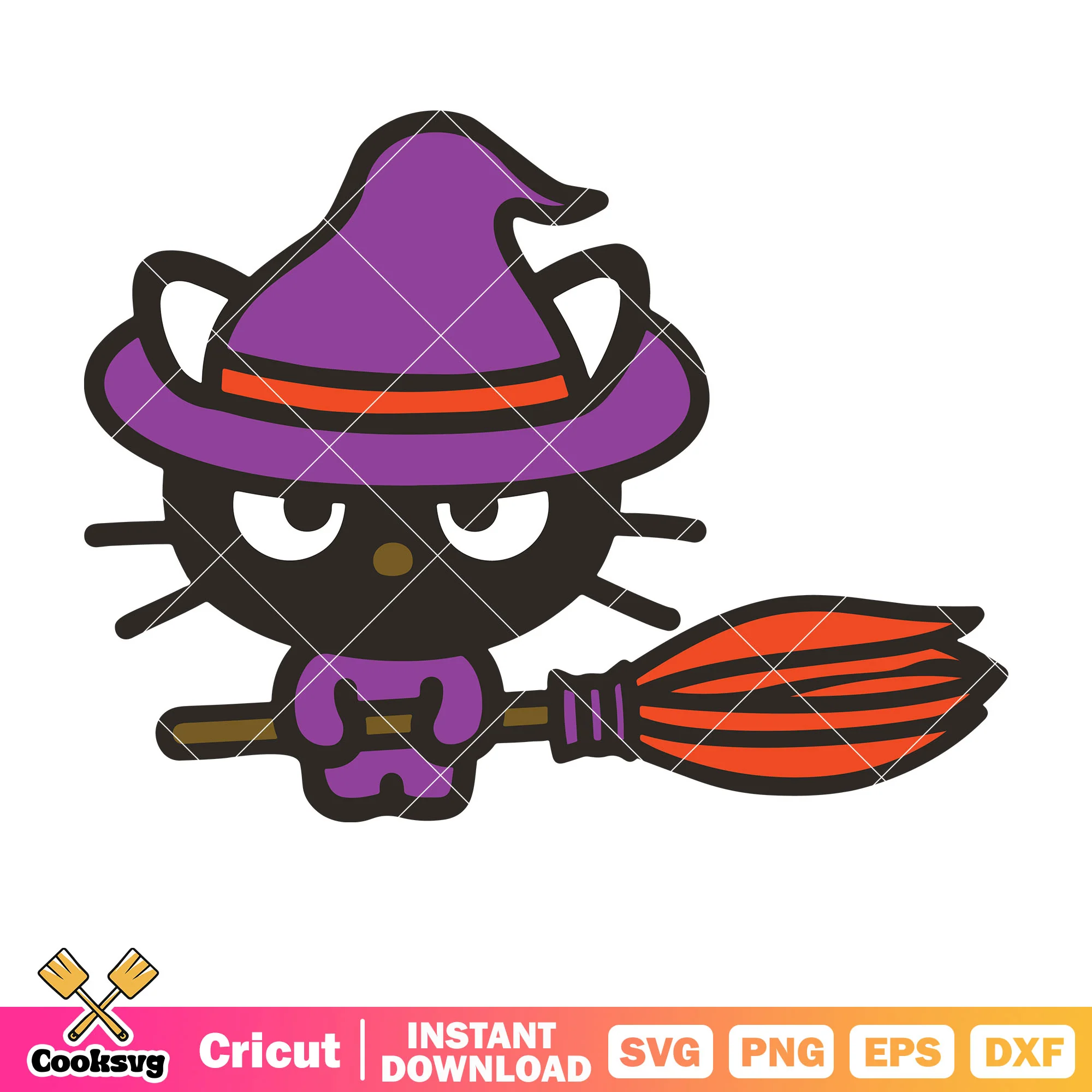 Chococat witch halloween design svg, halloween hello kitty svg