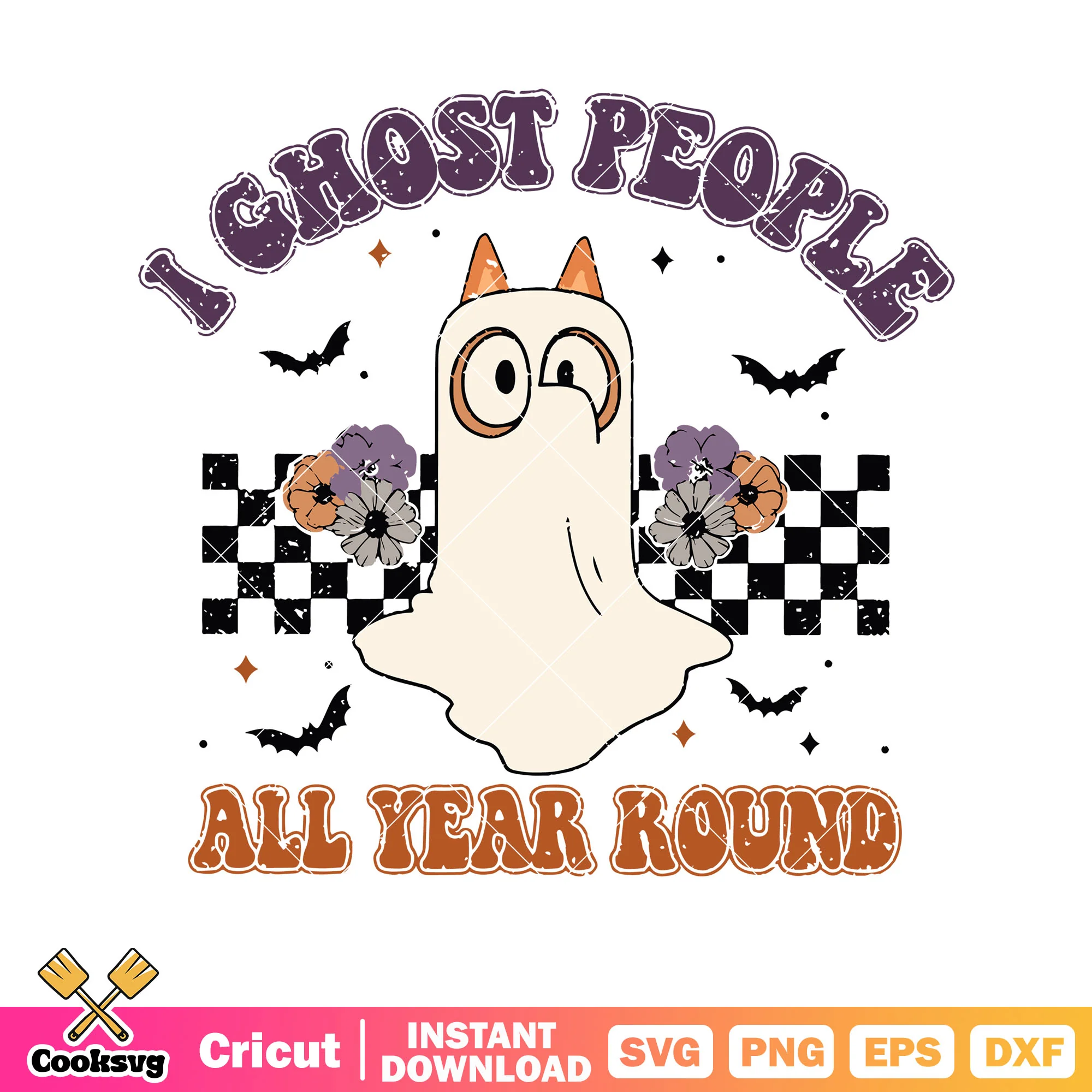 Chost people bluey all year round svg, bluey cosplay svg, bluey halloween svg