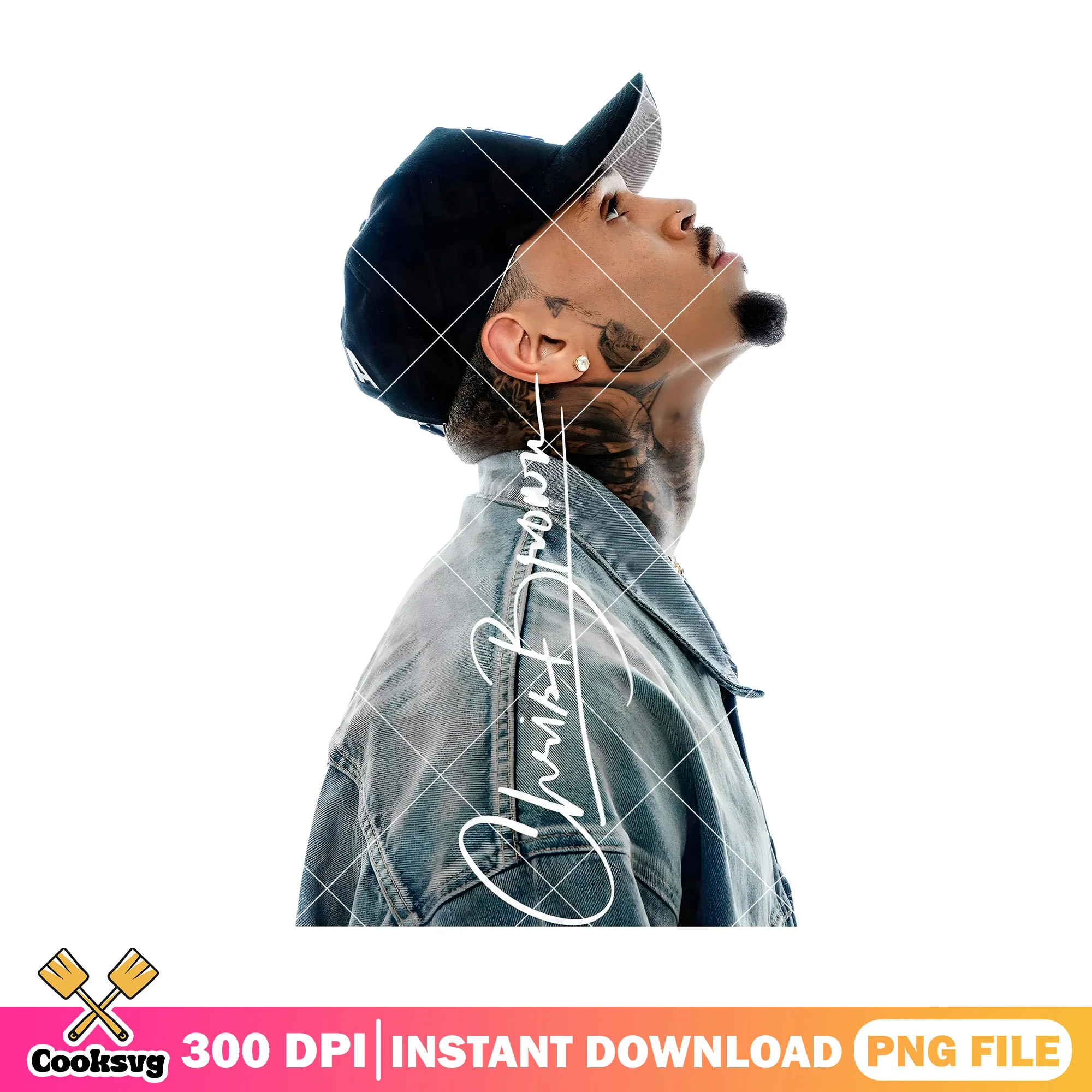 Chris brown signature white png, chris brown tour png, chris brown png