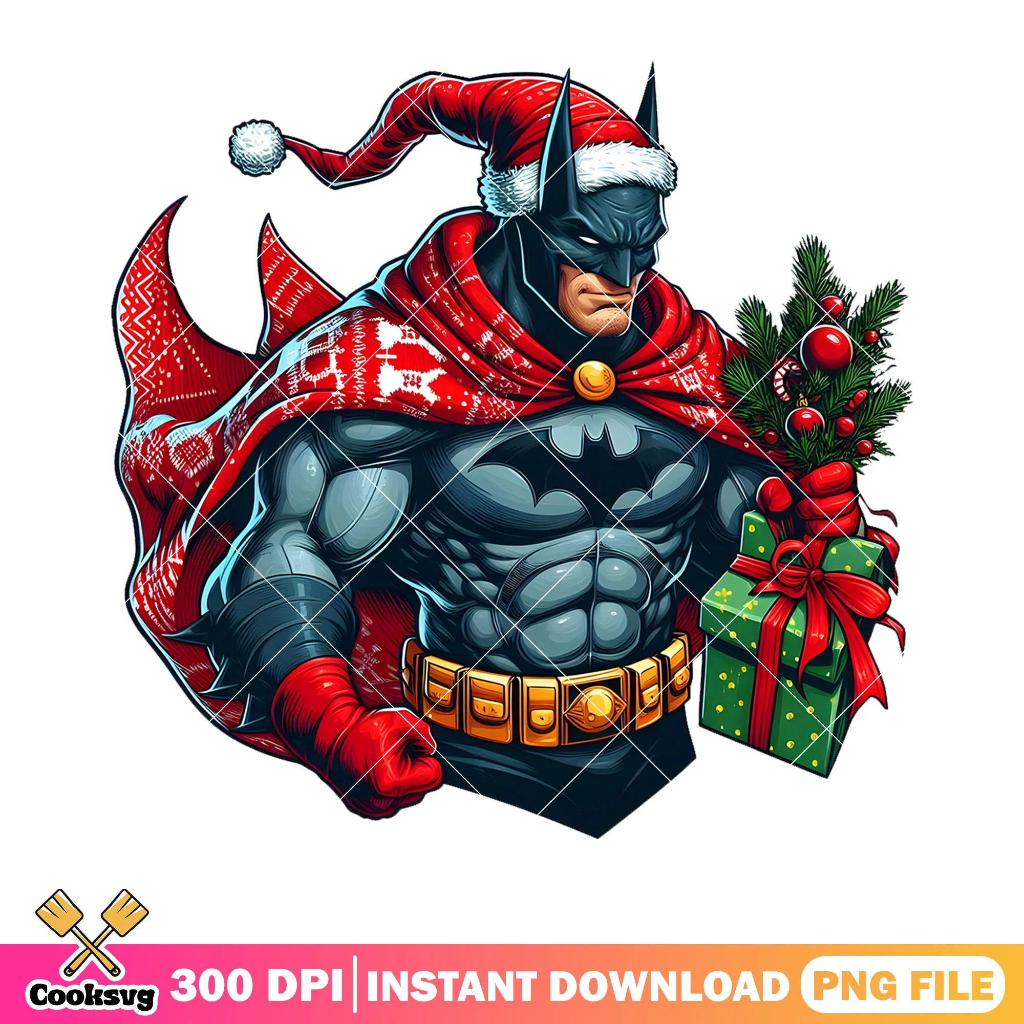 Christmas batman muscular png, batman gift png, batman muscular png