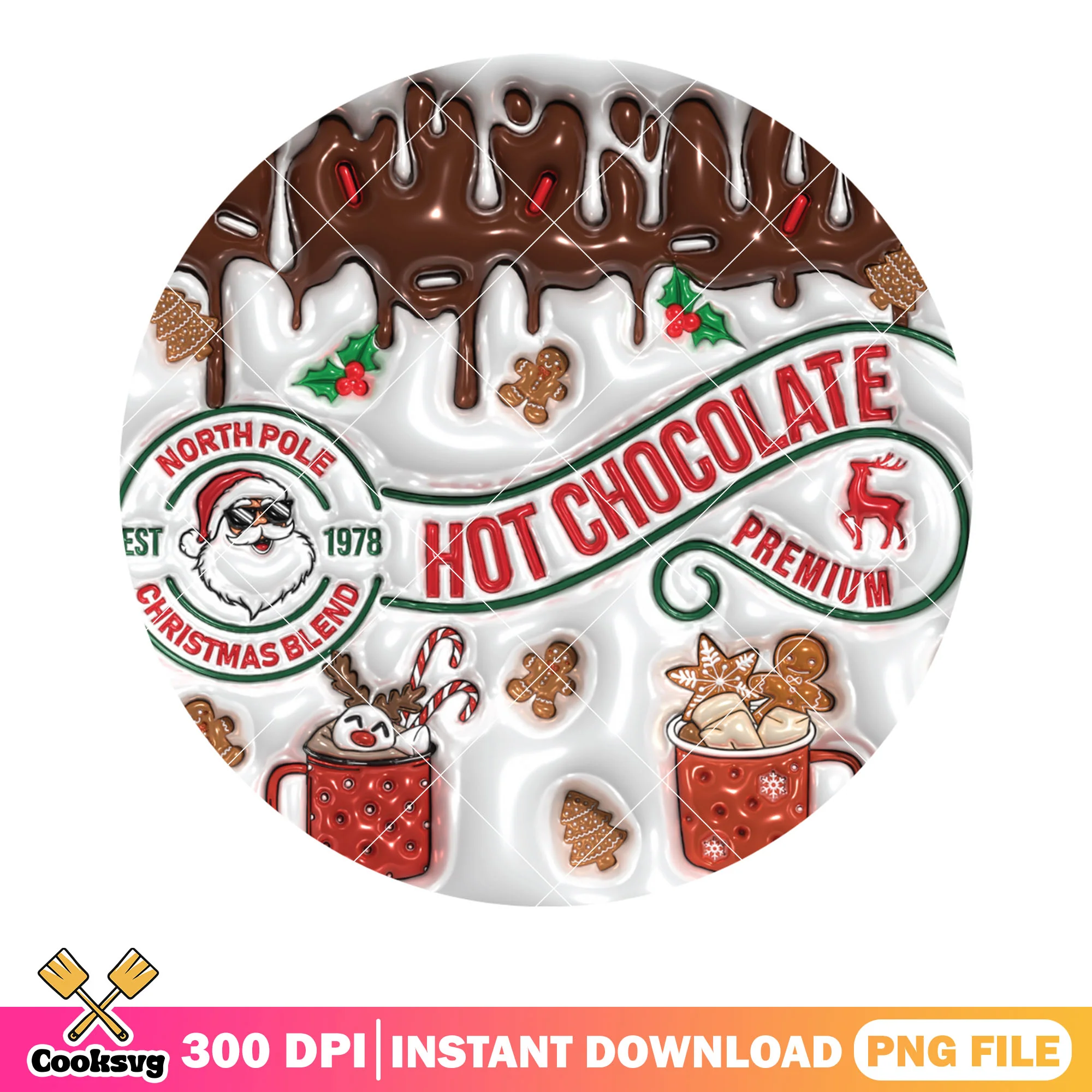 Christmas chocolate cookies png, christmas decor png, north pole png