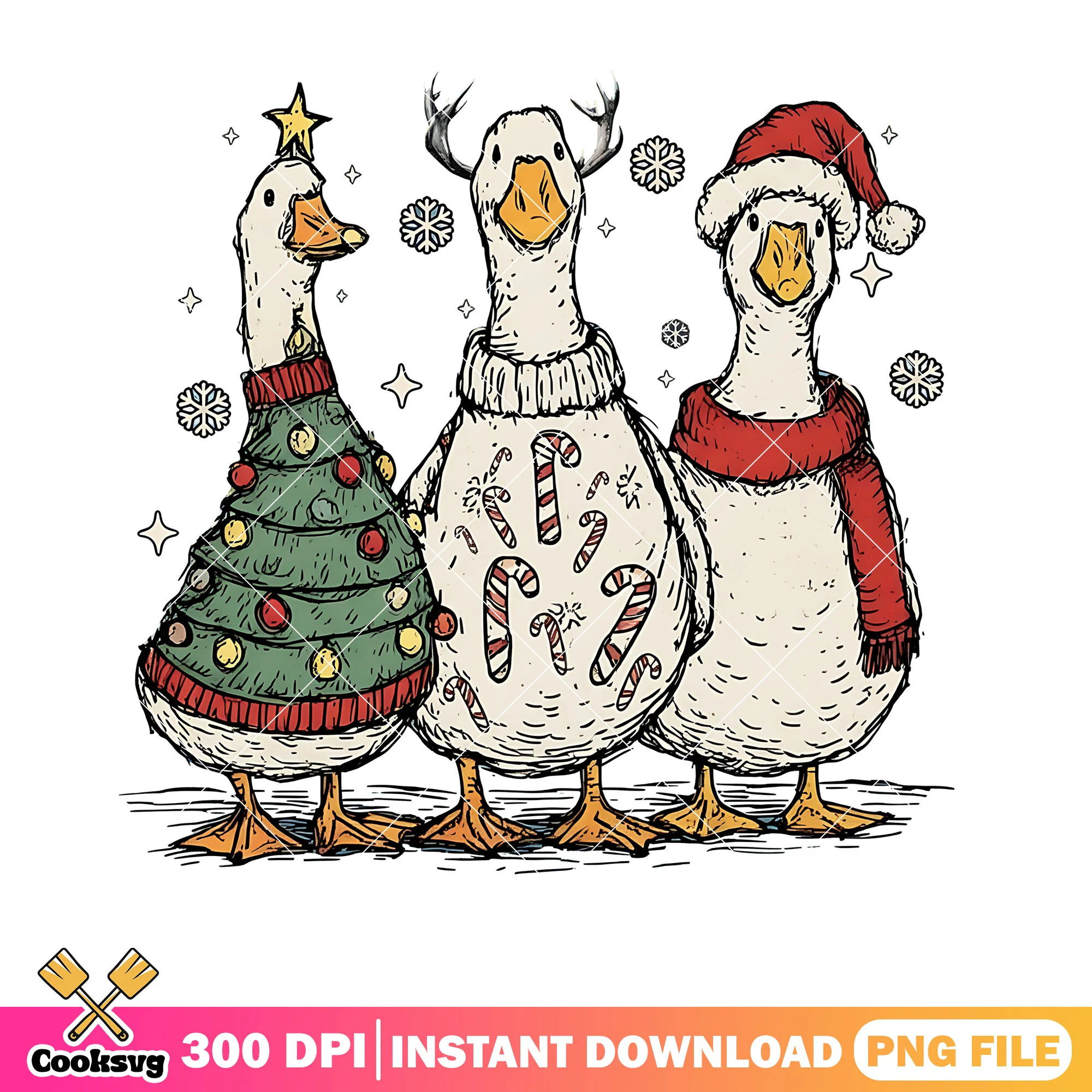 Christmas costume goose png, santa hat png, merry christmas png